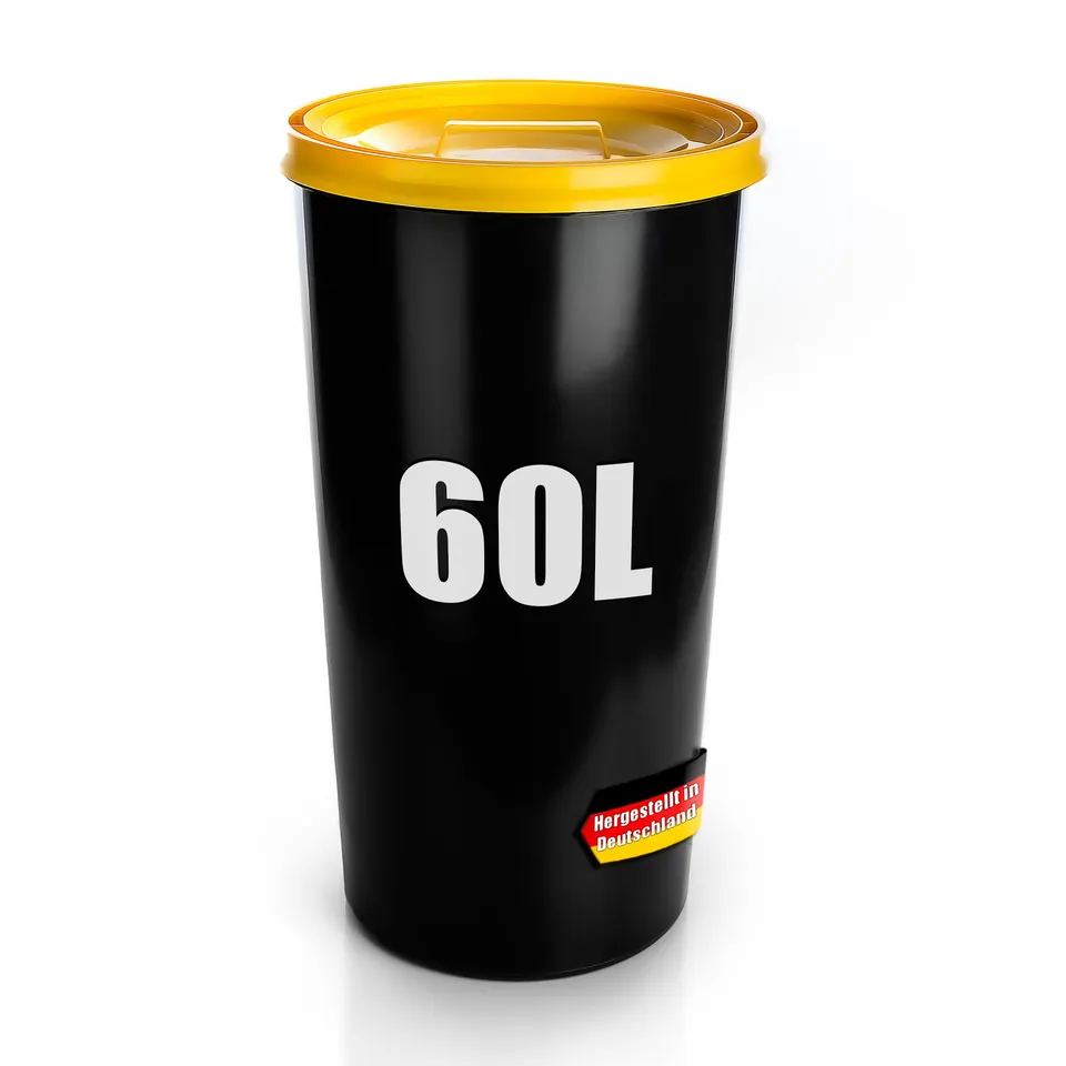 BigDean Universaltonne 60 Liter gelb wetterfest mit Deckel