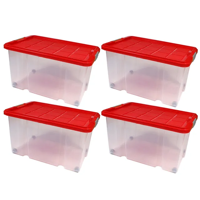 BigDean Aufbewahrung 4er Eurobox Deckel Rollen 60x40cm