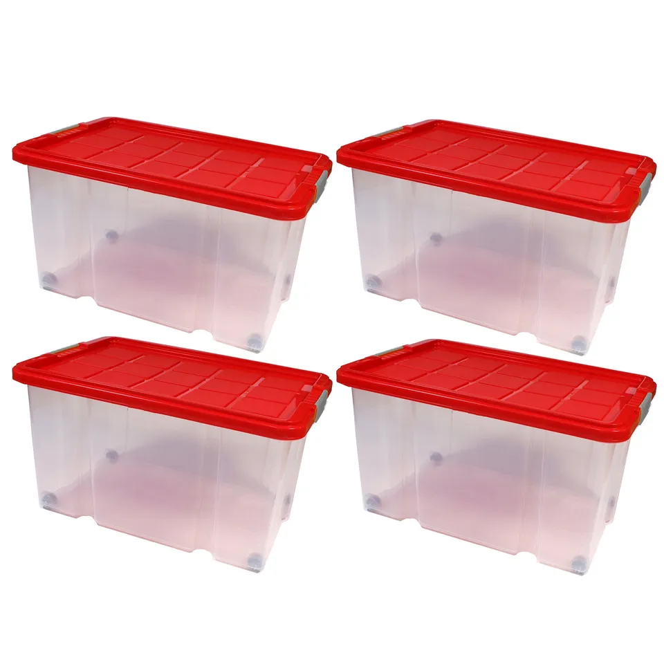 BigDean Aufbewahrung 4er Eurobox Deckel Rollen 60x40cm