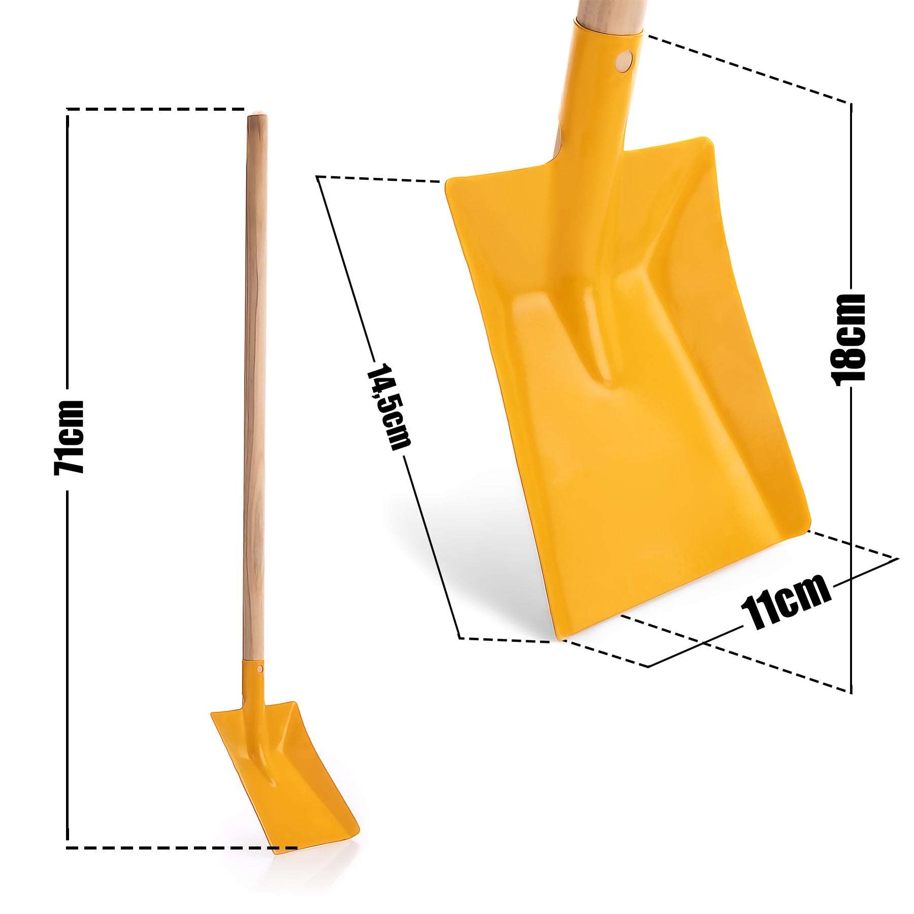 BigDean Kinder Schaufel Gartenschaufel Metall Holz ab 3 J.
