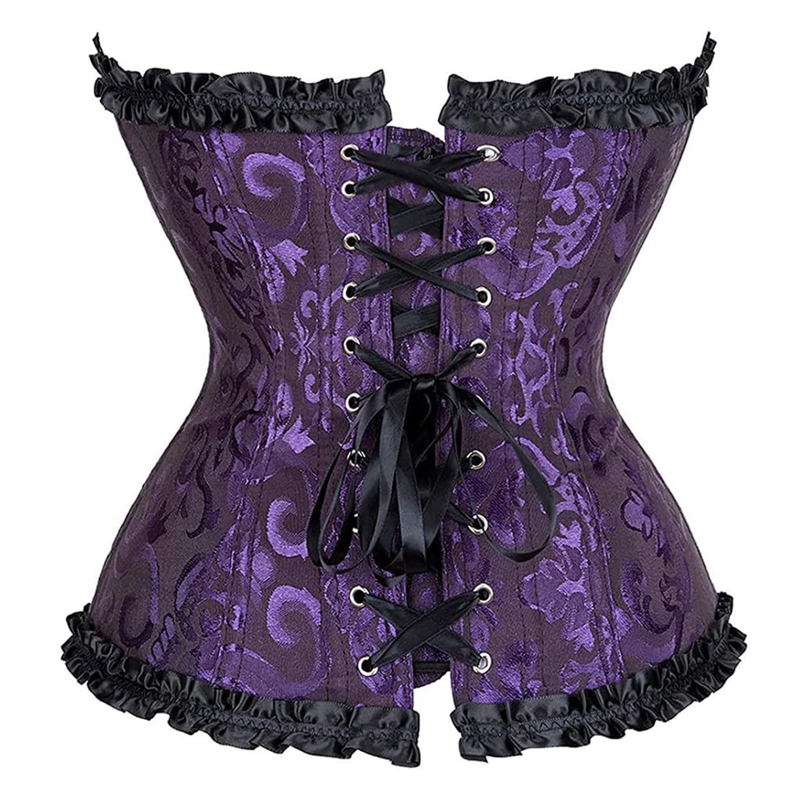 Luadnysin Tops Korsett Damen Bustier Blau Vollbrust