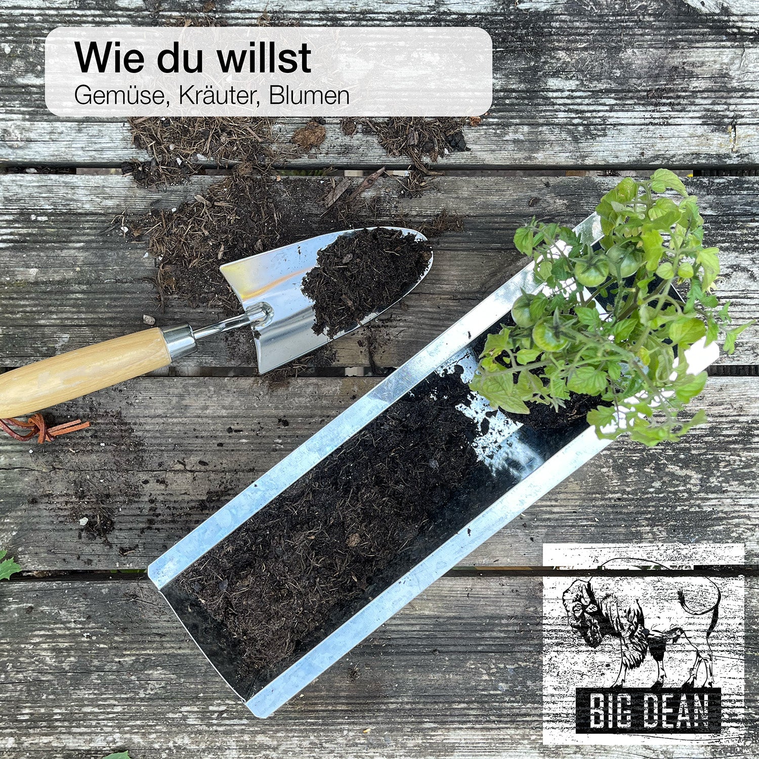 BigDean Garten Pflanzkasten Zink 38cm silber 4er Set verzinkt