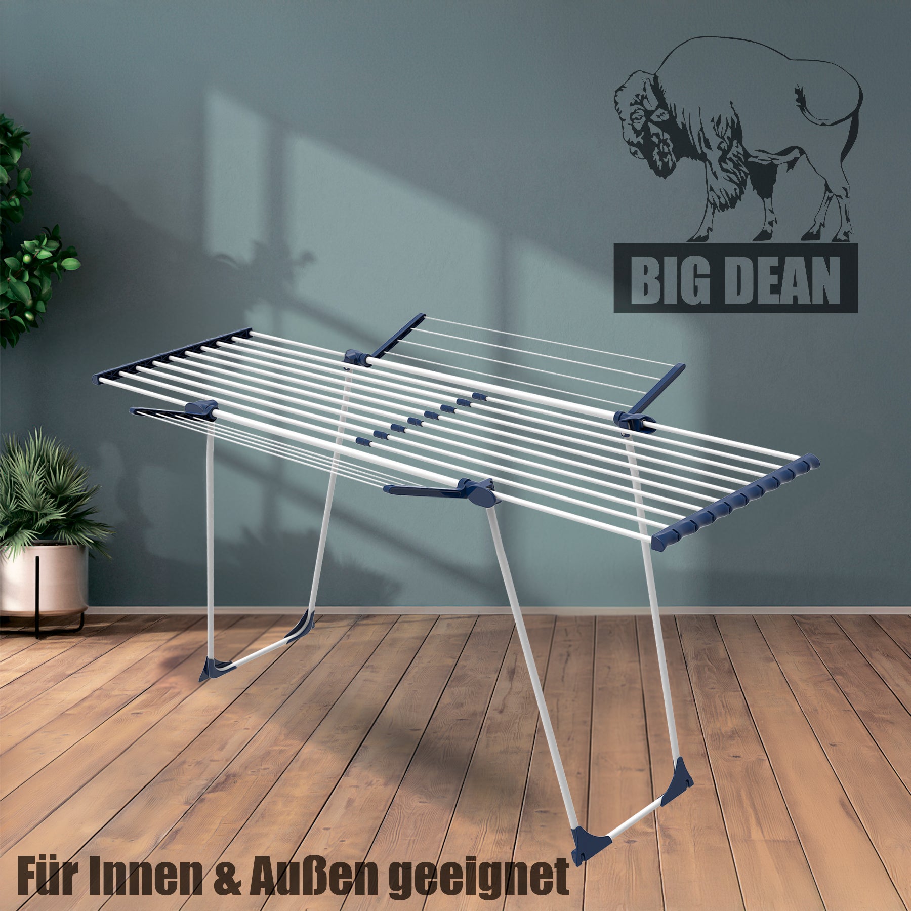 BigDean Wäscheständer Jumbo weiß 28m Wäschetrockner