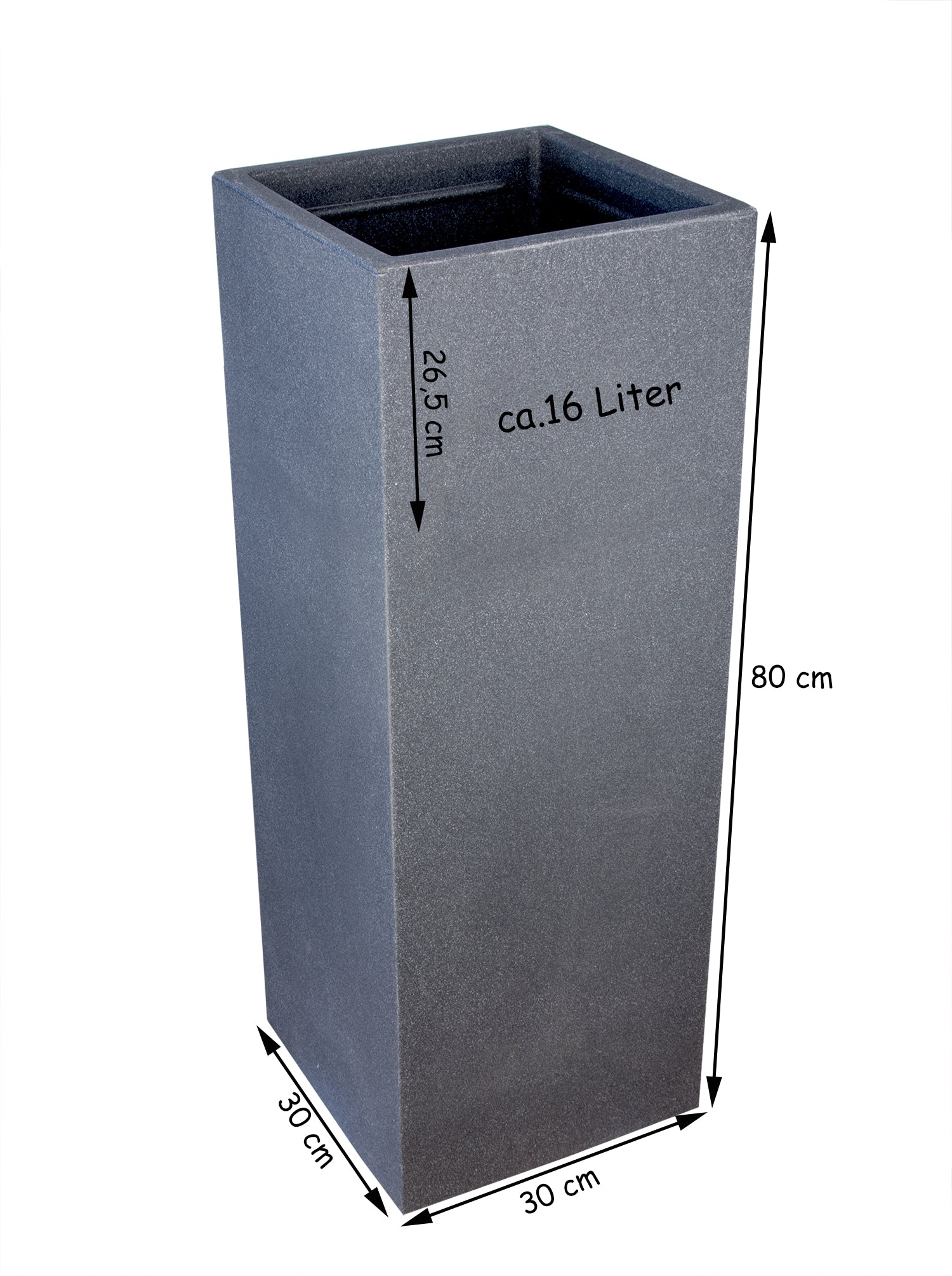 BigDean Pflanzsäule Stein-Optik 80x30x30 Anthrazit