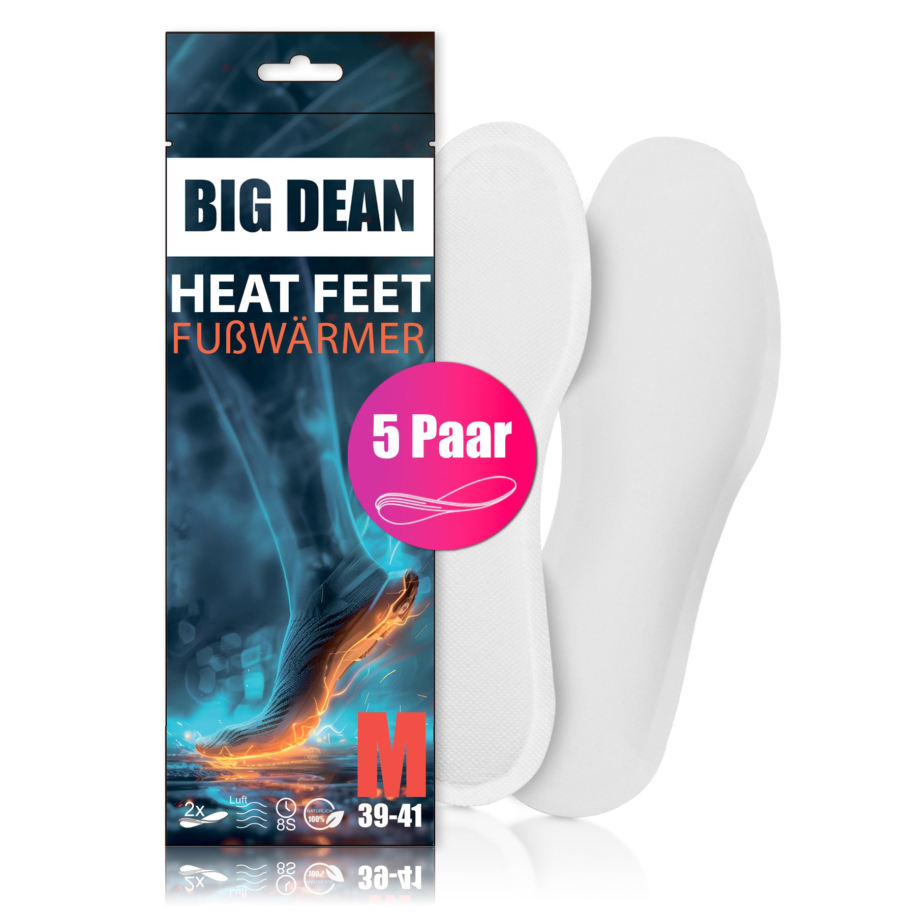 BigDean Haushalt Fußwärmer 39-41 5 Paar 8h Wärme