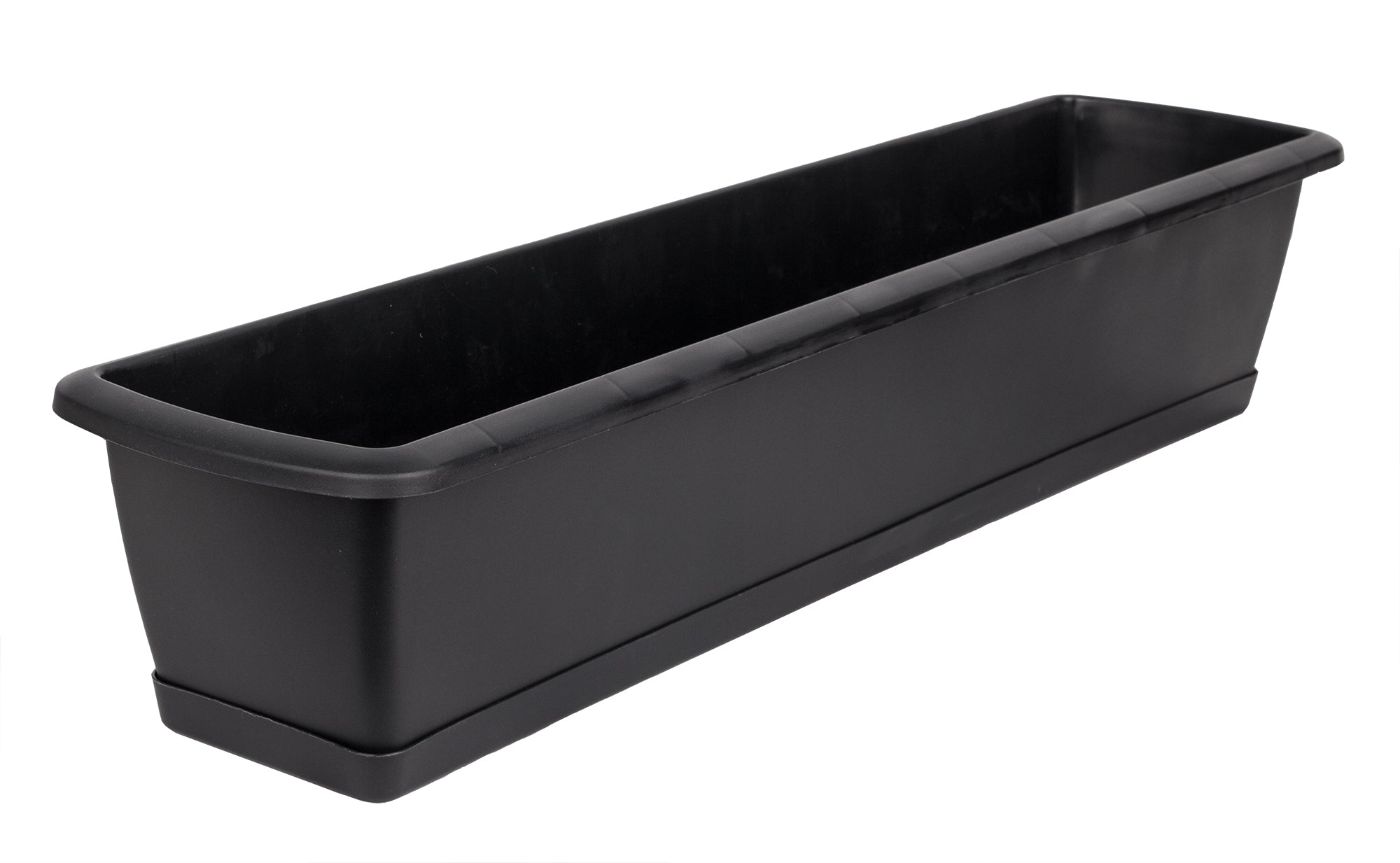 BigDean Garten Blumenkasten 60cm anthrazit mit Untersetzer