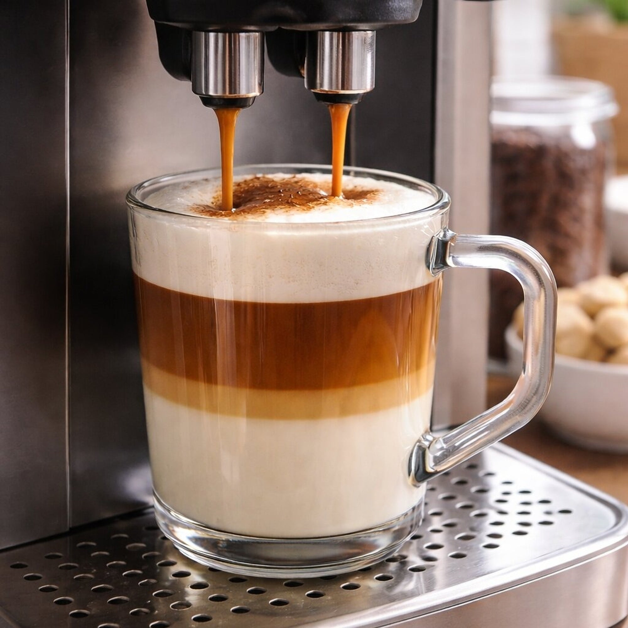 BigDean Latte Macchiato Gläser mit Henkel 230 ml 6er Set klar
