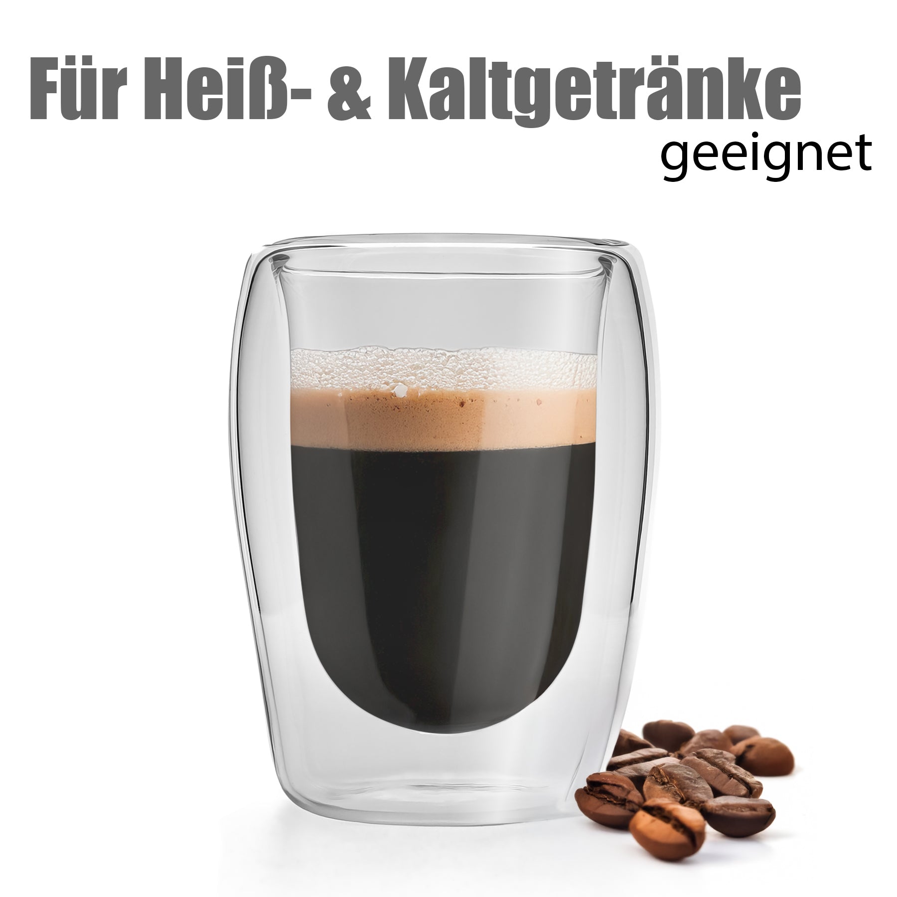 BigDean Küche & Vorrat Espressogläser 80ml 4er doppelwandig