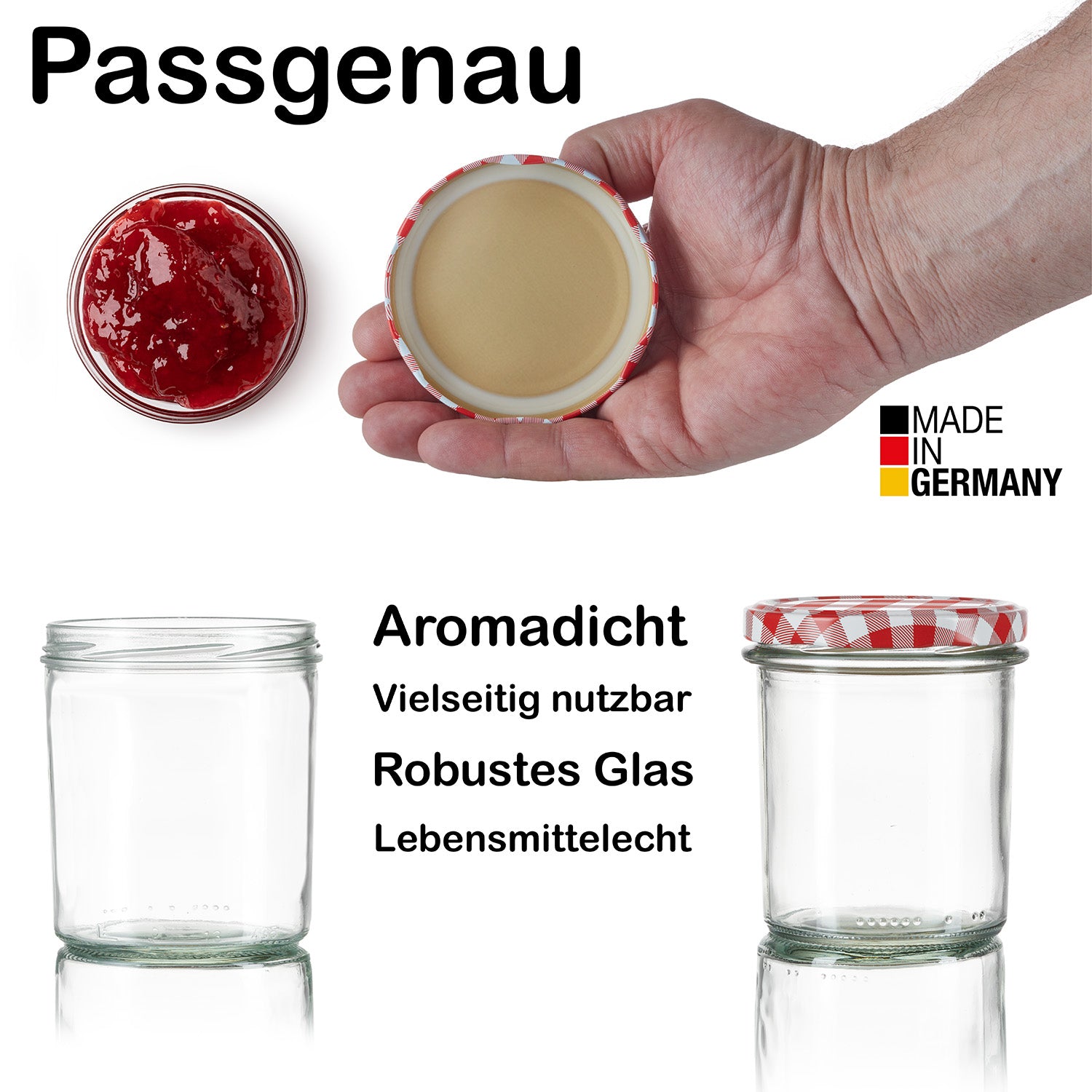 BigDean Sturzgläser 350 ml rot kariert 24er Set