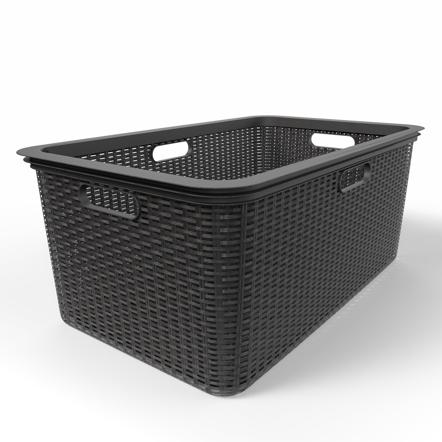 BigDean Haushalt & Alltag Wäschekorb 59x39x26 cm Rattan 2 Stück