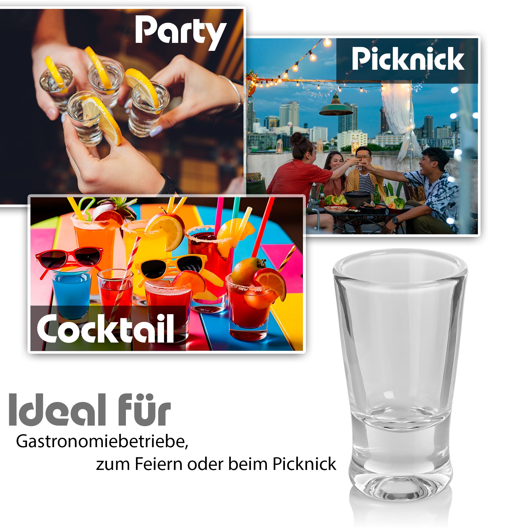 BigDean Küche & Vorrat Schnapsglas 2cl klar 12 Stück