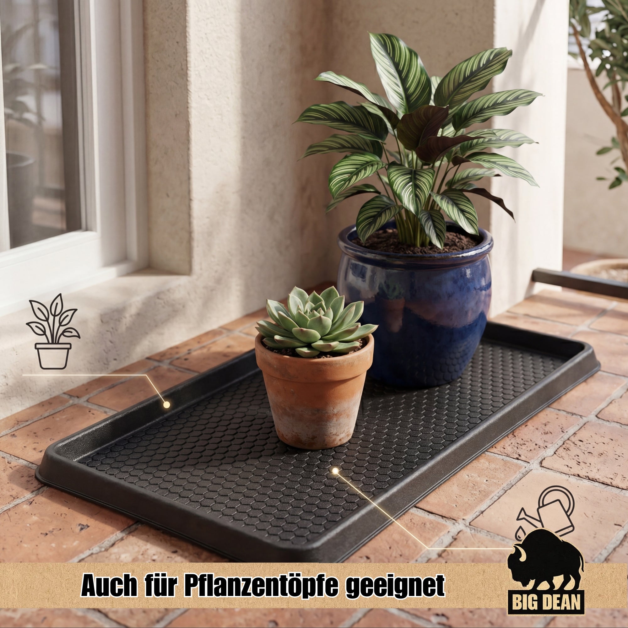 BigDean XXL Schuhabtropfschale 92x52cm robust Schuhwanne