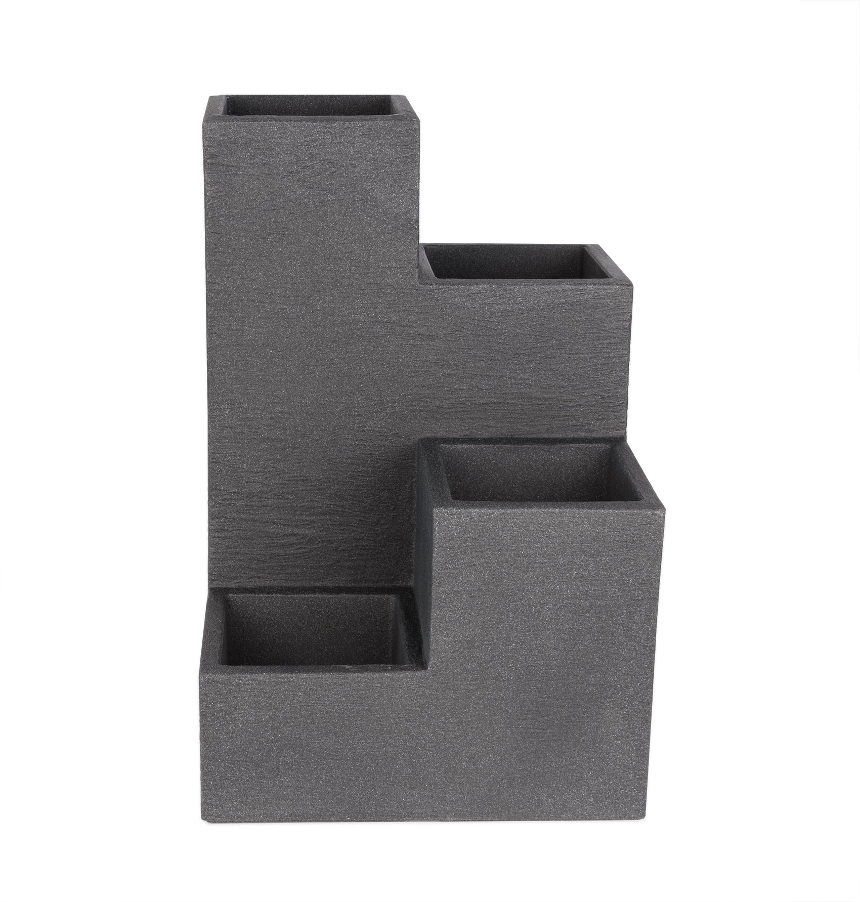 BigDean Blumentreppe Granit-Optik 60x40 anthrazit Hochbeet