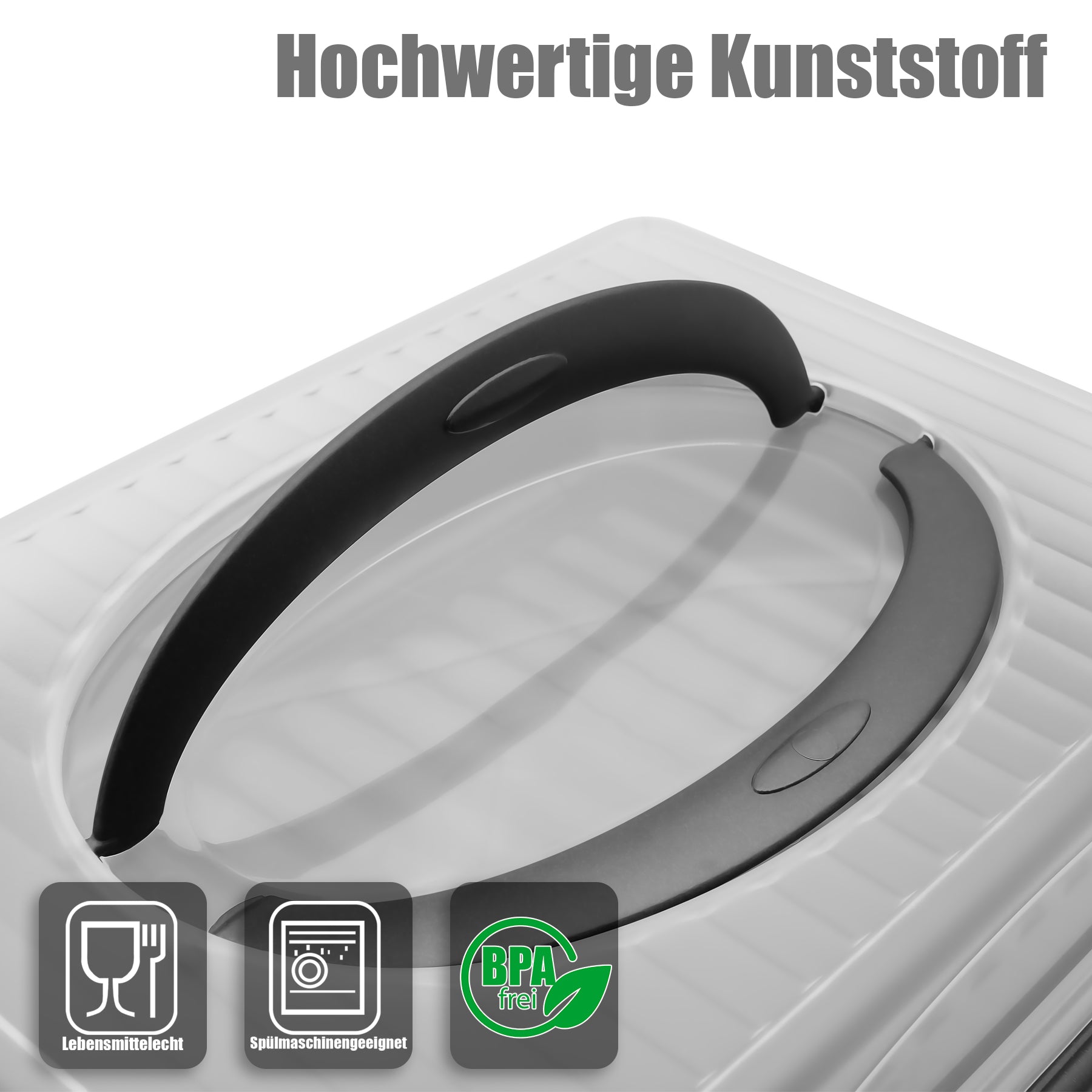 BigDean Küche & Vorrat Kuchenbox rechteckig anthrazit für Blechkuchen