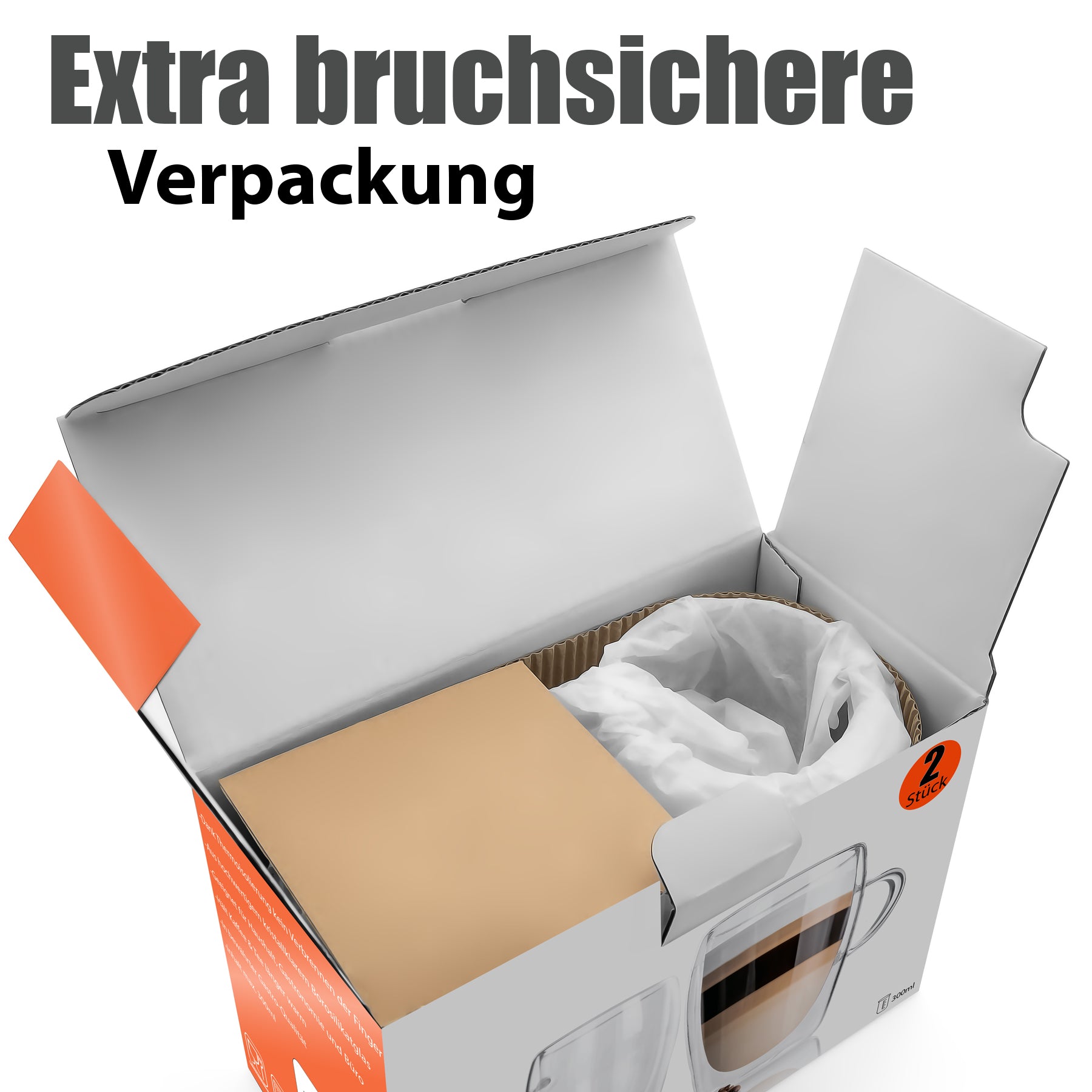 BigDean Latte Macchiato Gläser 300ml 2er Henkel