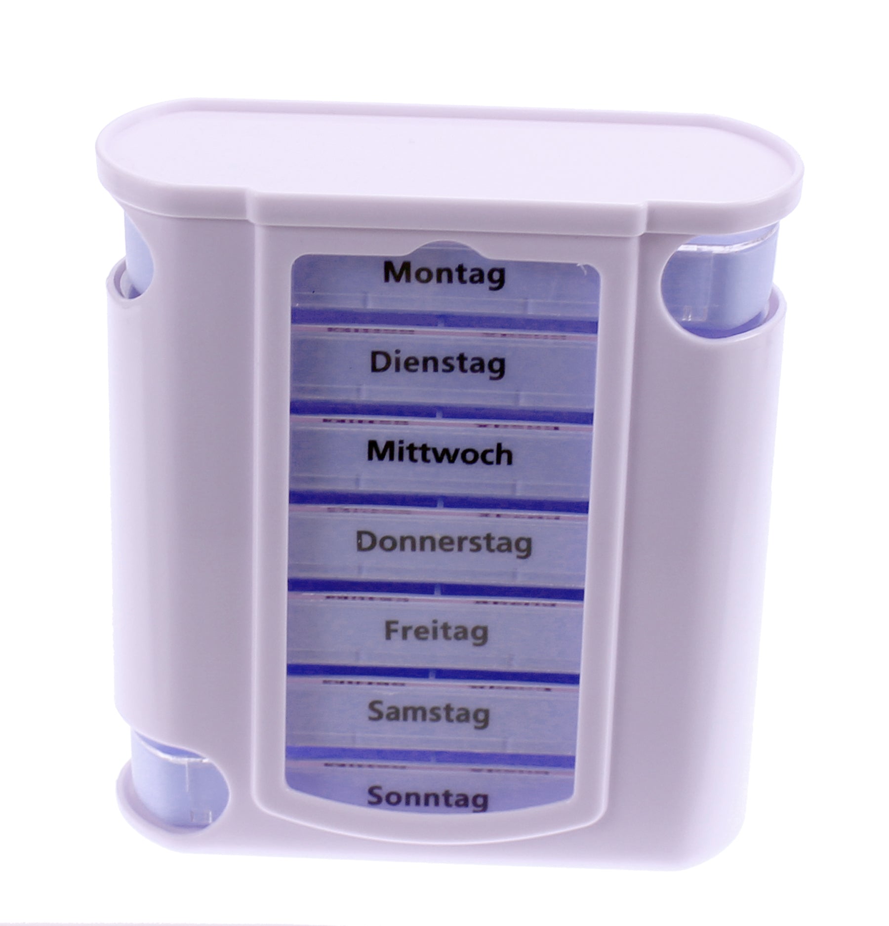 BigDean Tablettenbox 7 Tage Tower weiß-blau 3er Set