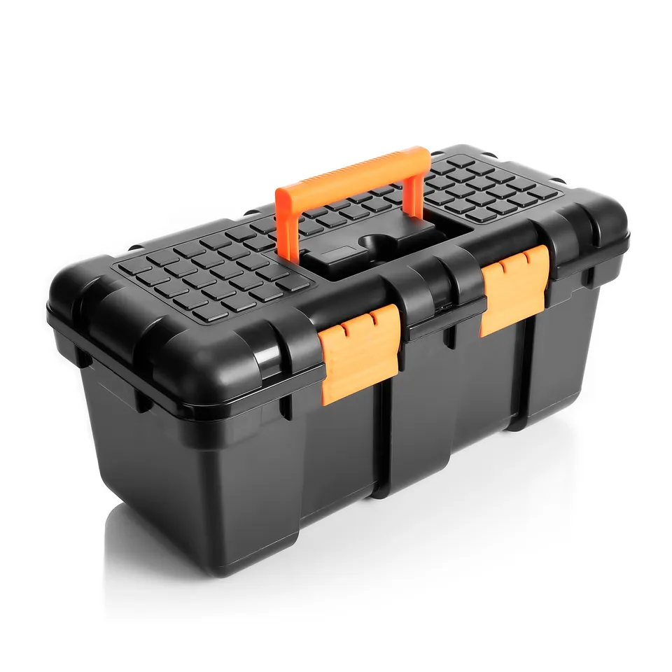 BigDean Werkzeugkoffer leer Werkzeugkiste 50 cm schwarz-orange