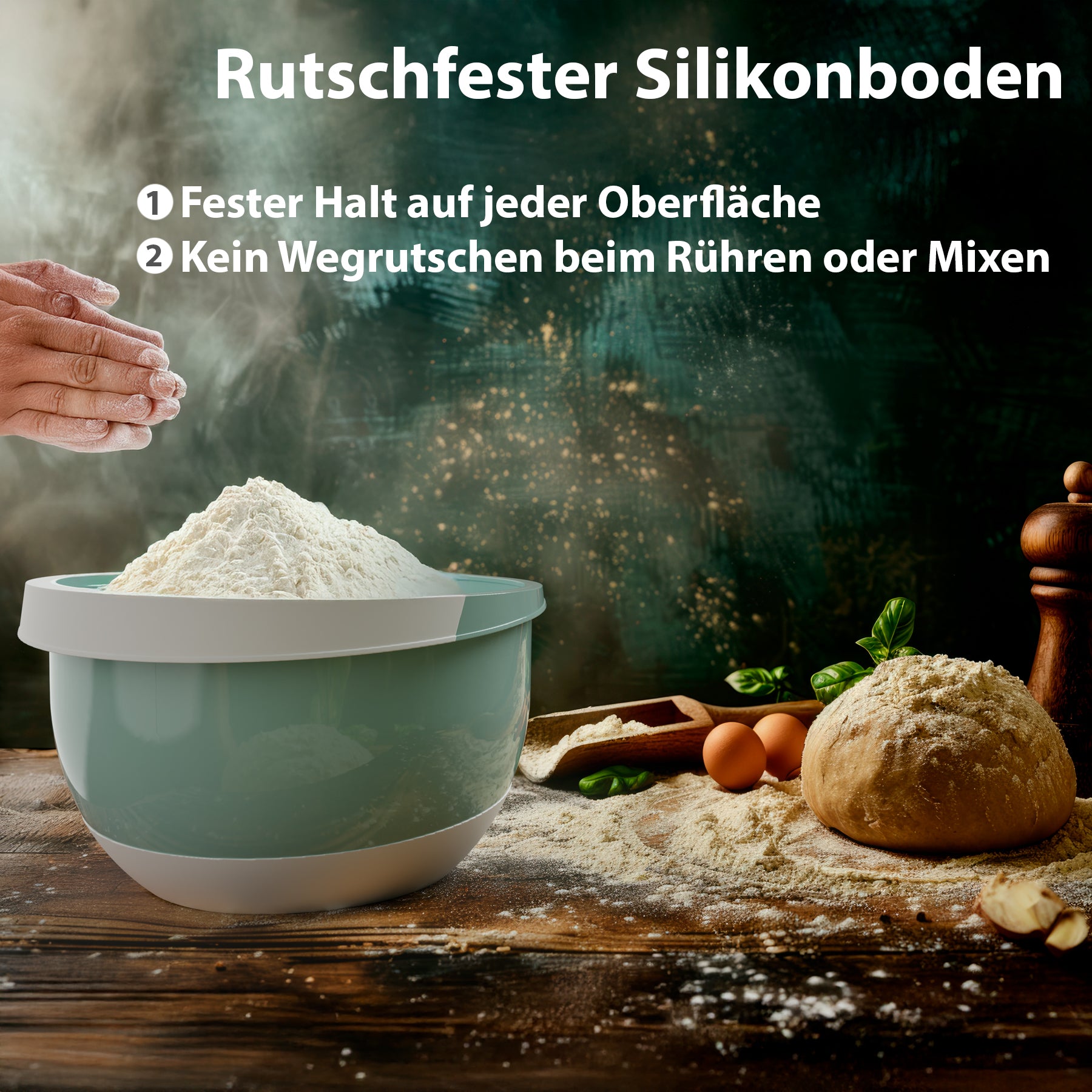 BigDean Rührschüssel Quirltopf 3er Set mit Spritzschutz