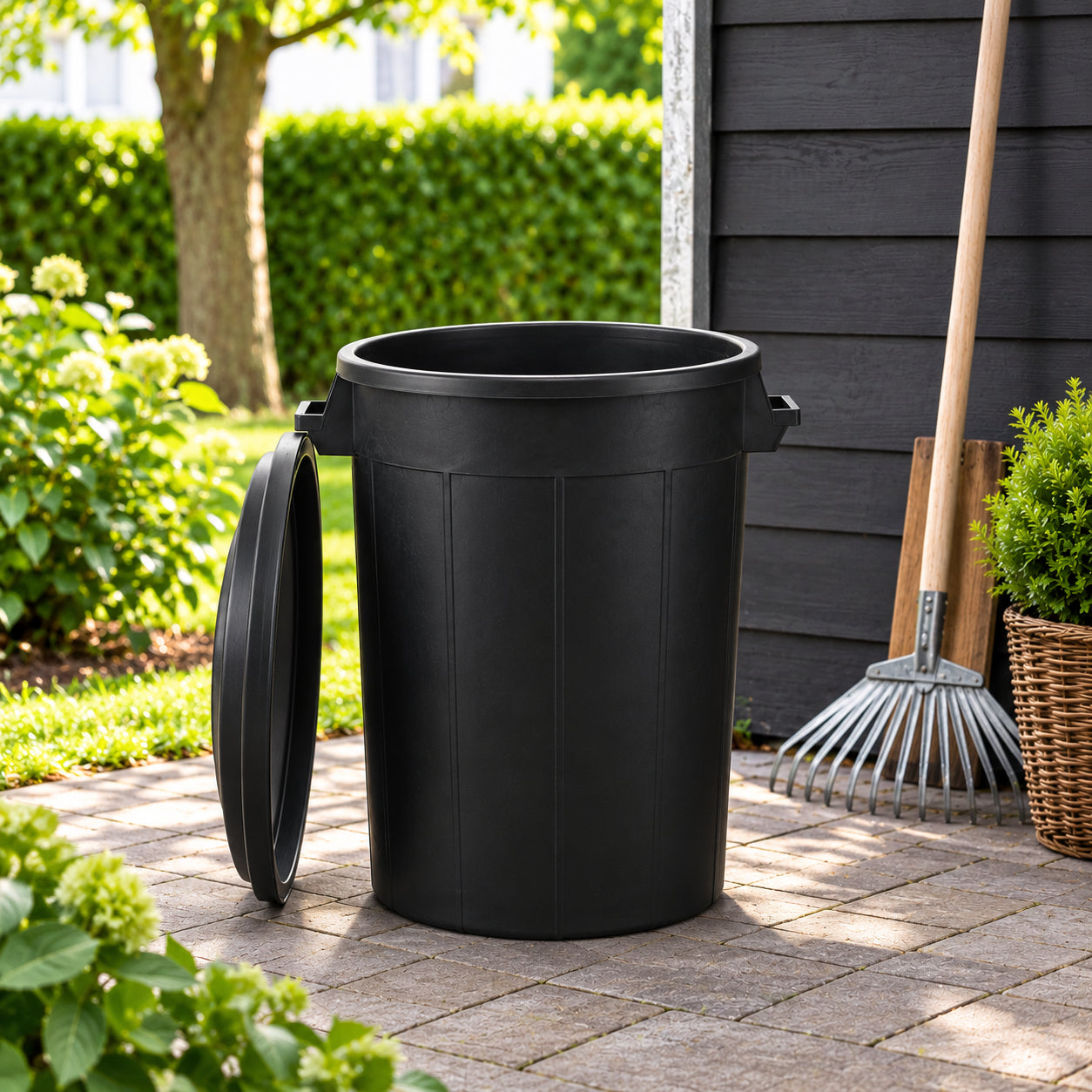 BigDean Universaltonne 50 Liter schwarz mit Deckel Allzweck