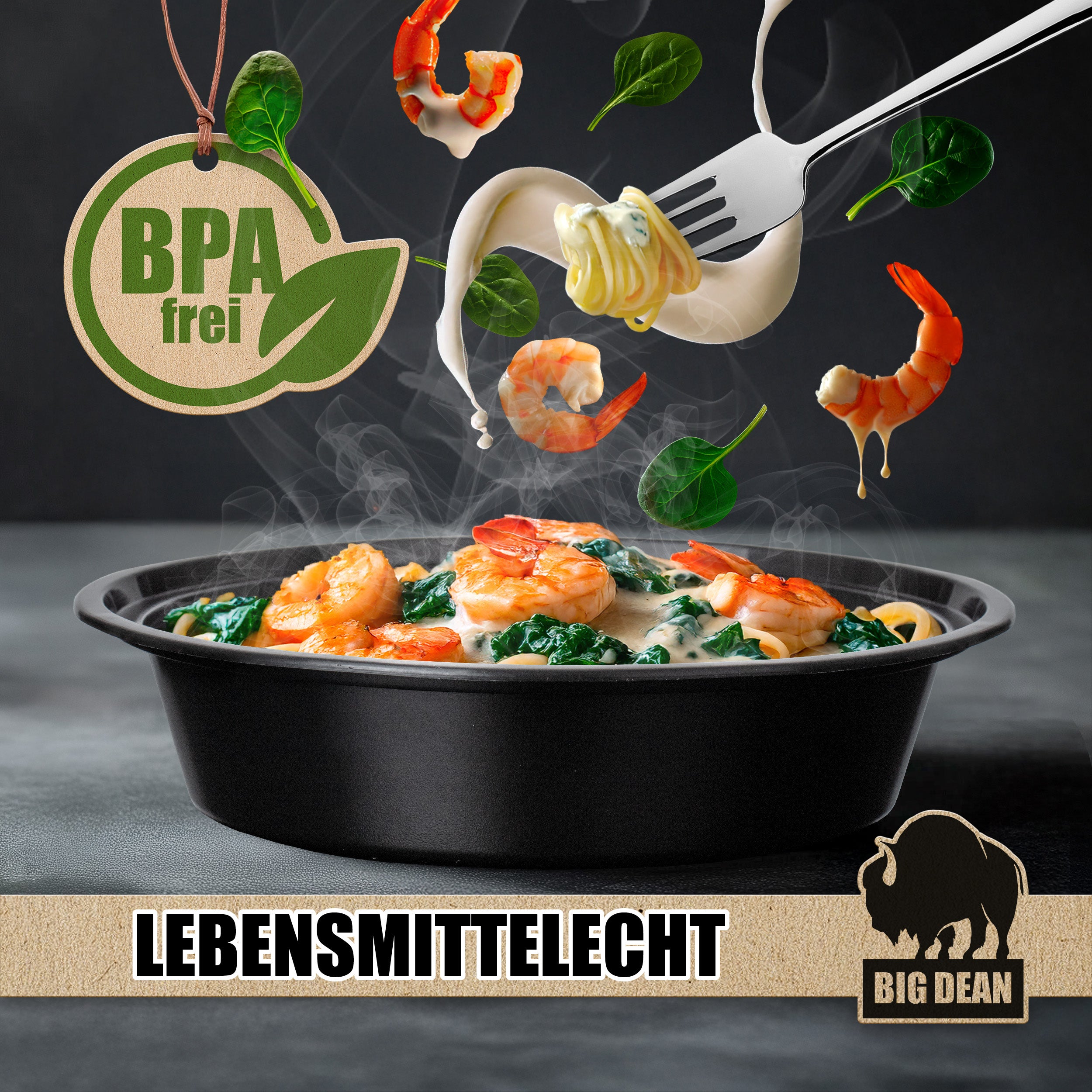 BigDean Küche Meal Prep Boxen 700ml rund 15er Set