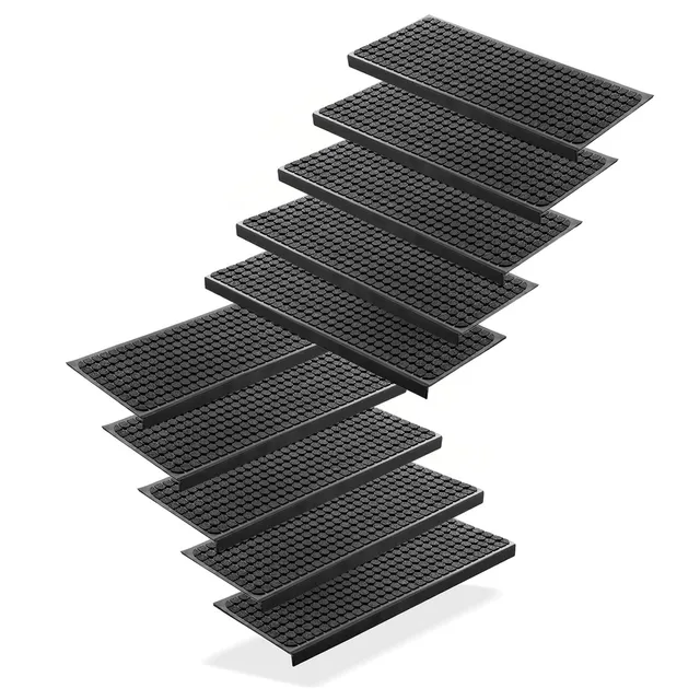 BigDean Stufenmatten Gummi 75x25cm 10 Stück Anti-Rutsch Outdoor