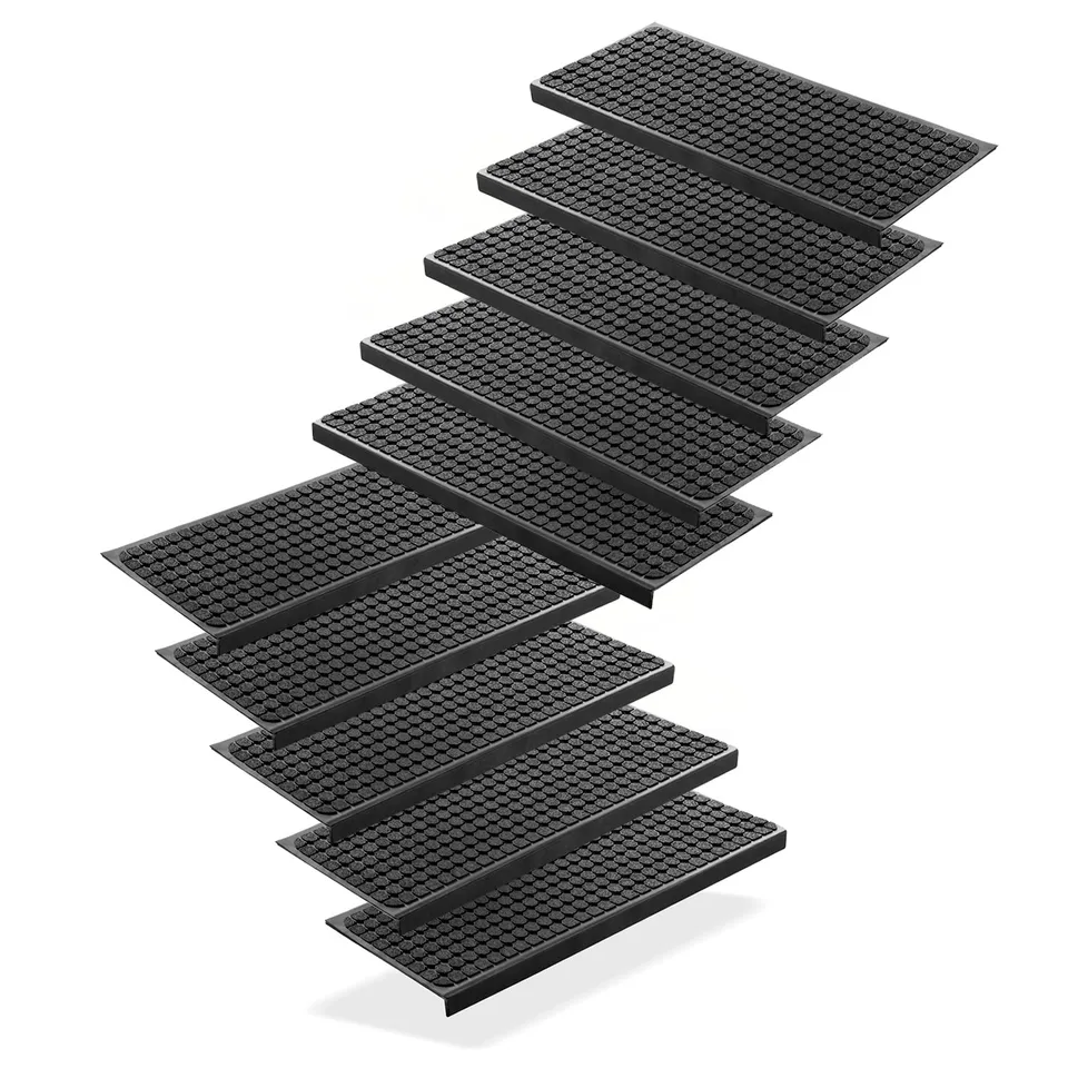 BigDean Stufenmatten Gummi 75x25cm 10 Stück Anti-Rutsch Outdoor