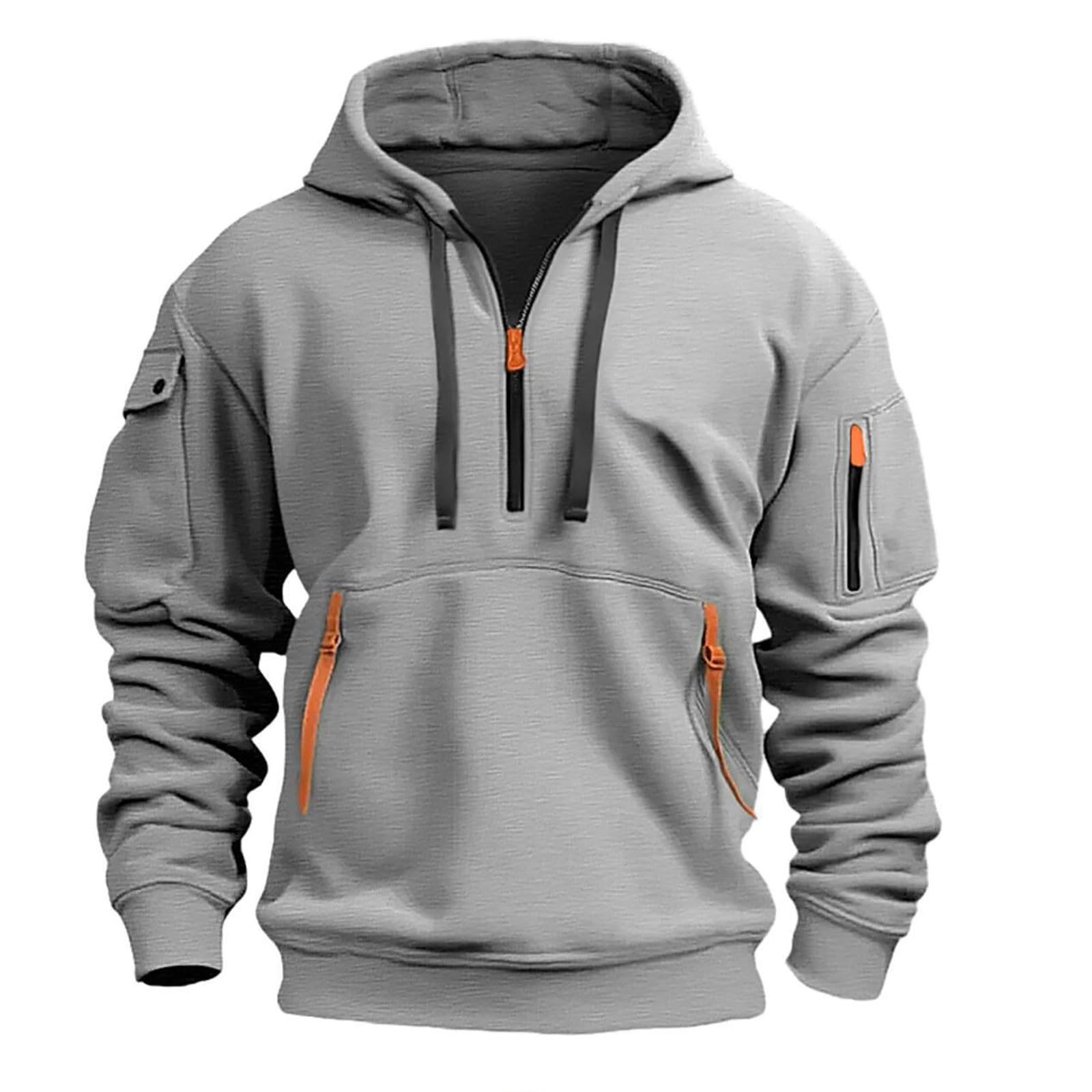 Luadnysin Zipper Hoodie Herren Kapuzenpullover Slim Fit