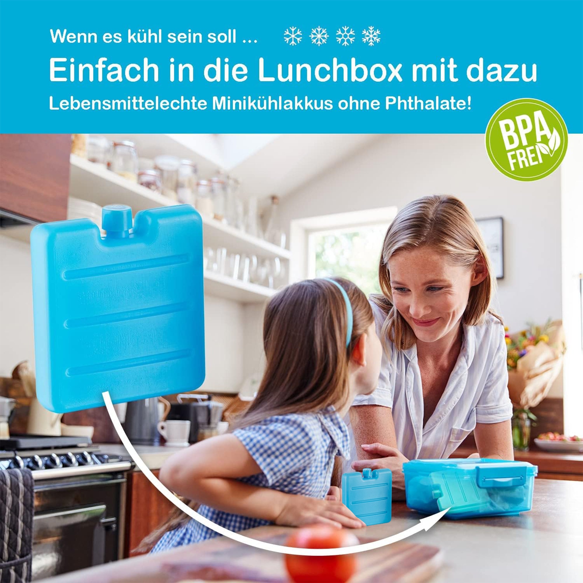 BigDean Mini Kühlakkus 6er Set 7,5cm flach Kühlpacks bunt