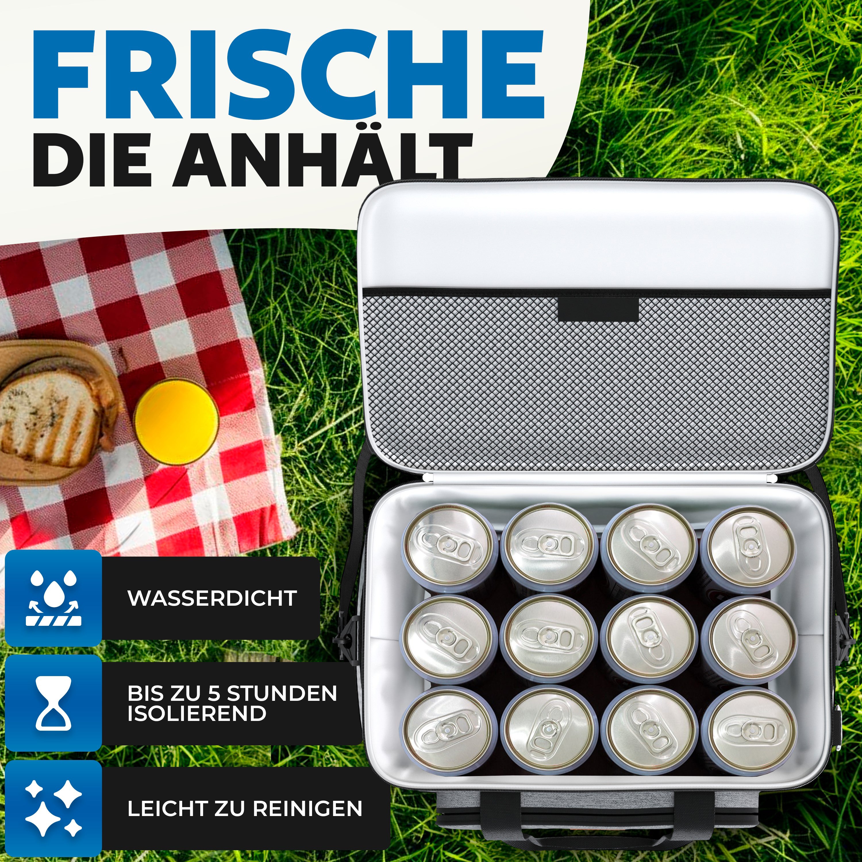 BigDean Küche Kühltasche 15L faltbar isoliert