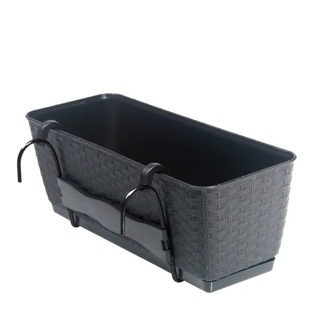 BigDean Blumenkasten 49 cm Anthrazit 12 L mit Bewässerung