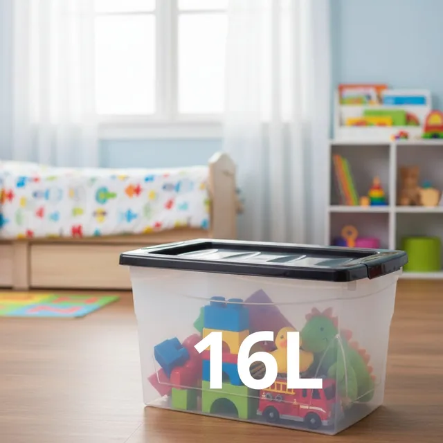 BigDean Budget Line Aufbewahrungsbox 16L 4er Set mit Deckel