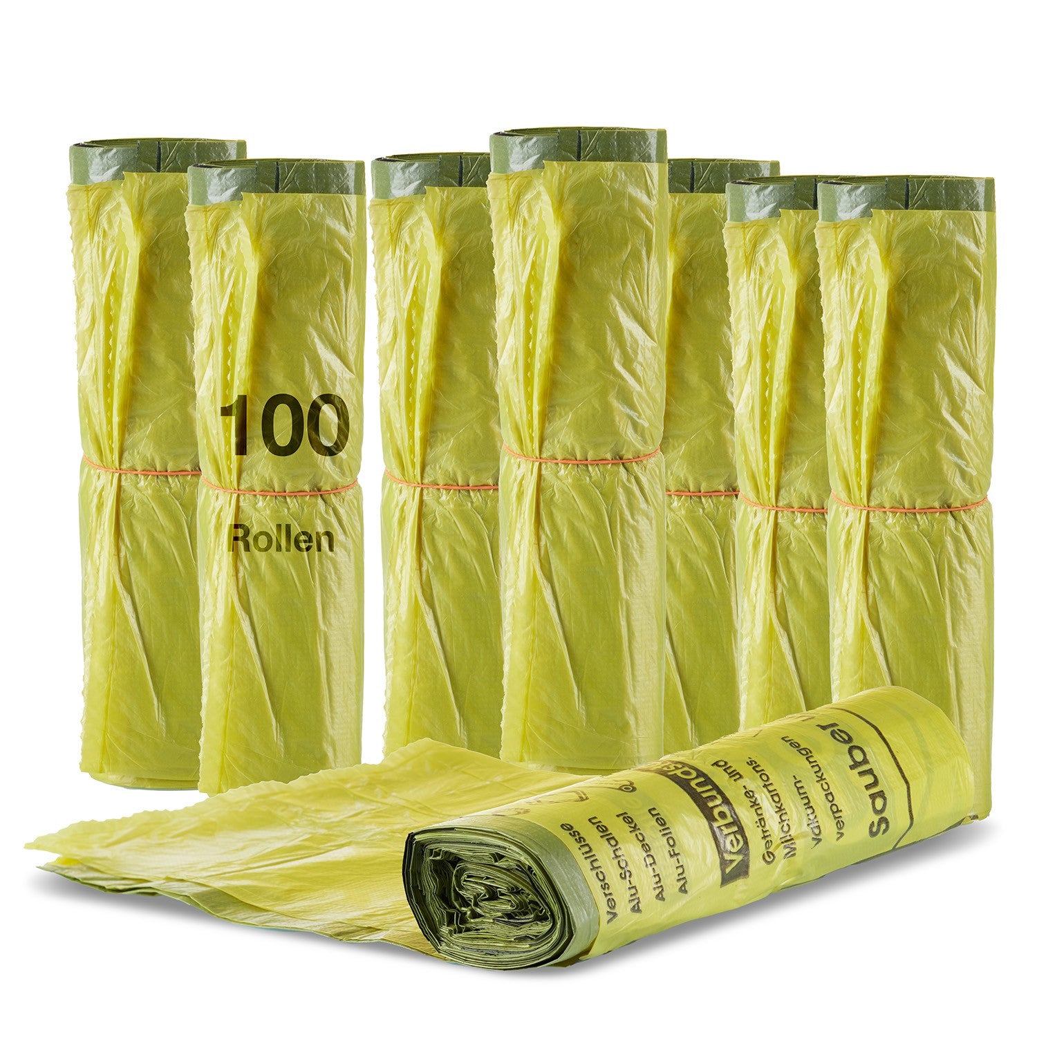 BigDean Haushalt Gelber Sack 90L 1300 Stück mit Zugband