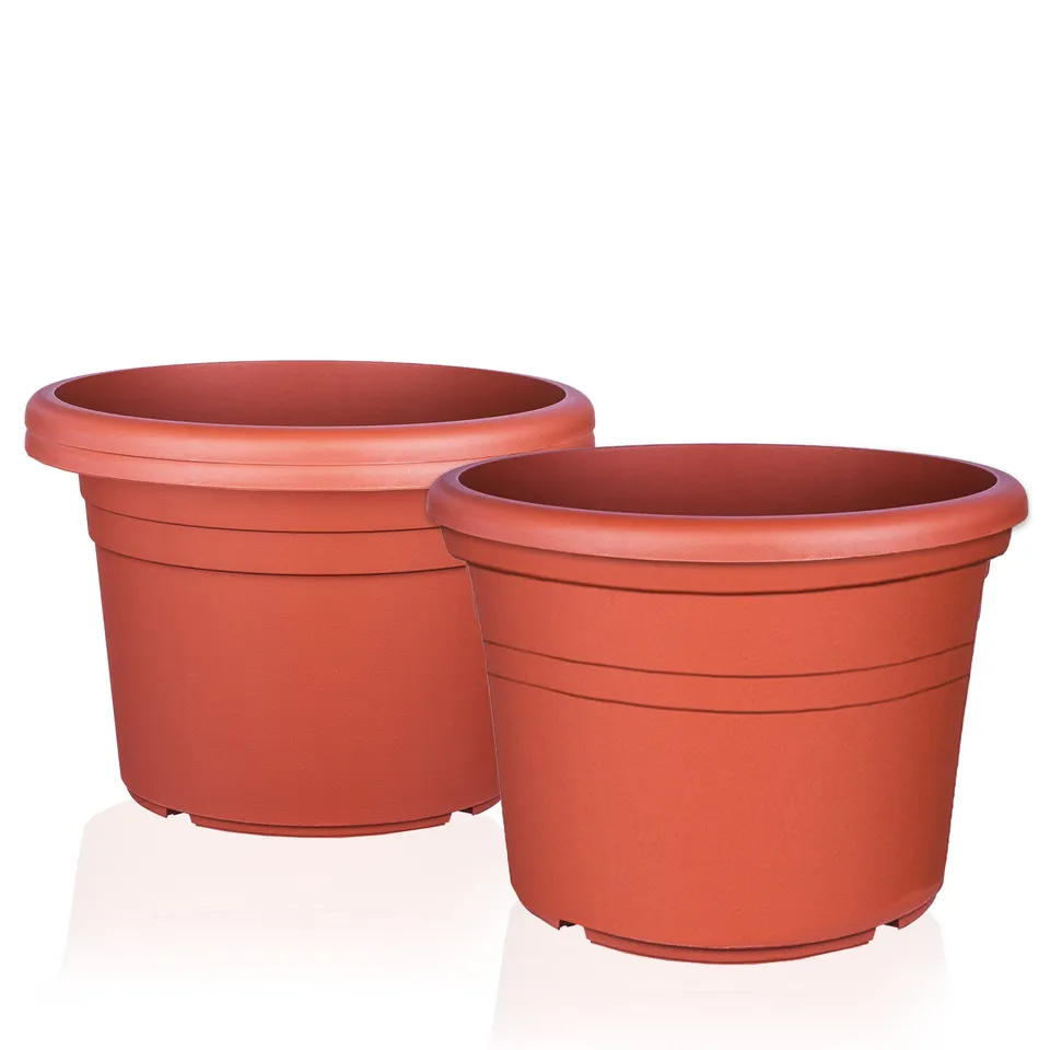 BigDean Garten Blumentopf 20cm Terrakotta 3er Set Kunststoff