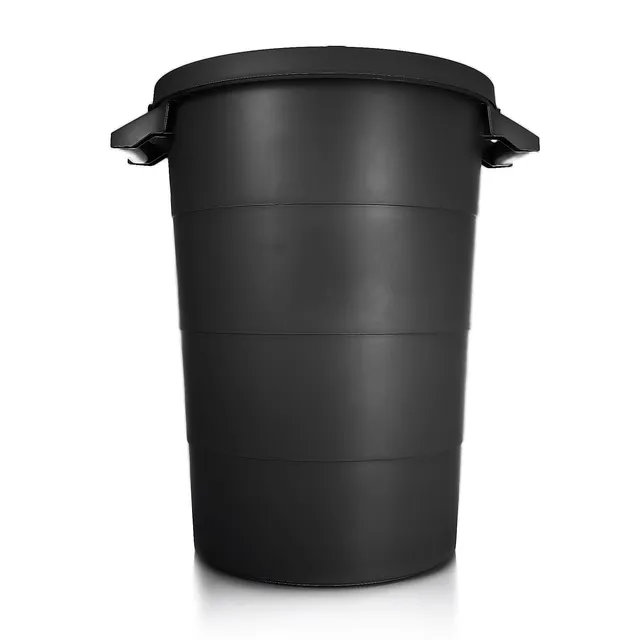 BigDean Haushalt Universaltonne 80 Liter schwarz mit Deckel