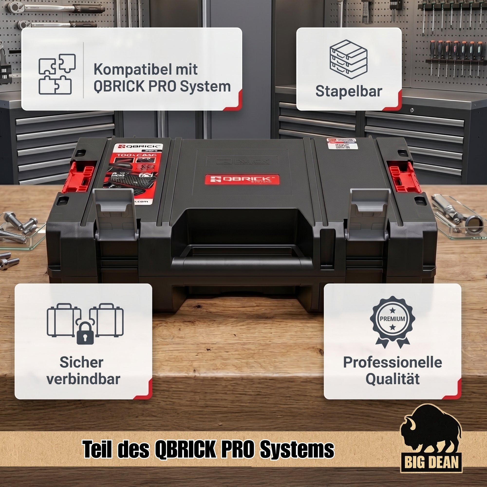 BigDean Qbrick System Pro Maschinenkoffer 2 Stück Polster