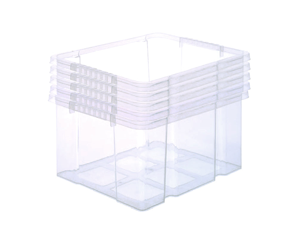 BigDean Eurobox 44x35x24 Stapelbox ohne Deckel 5er transparent