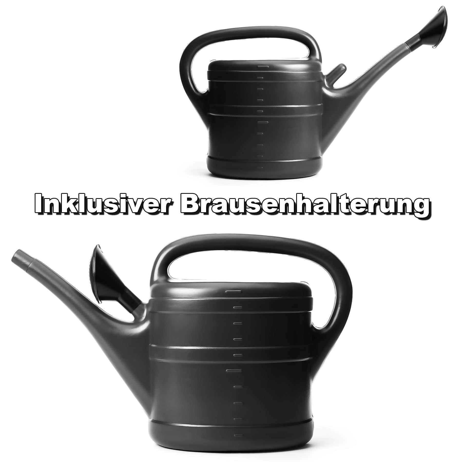 BigDean Gießkanne 10 Liter anthrazit mit Brause