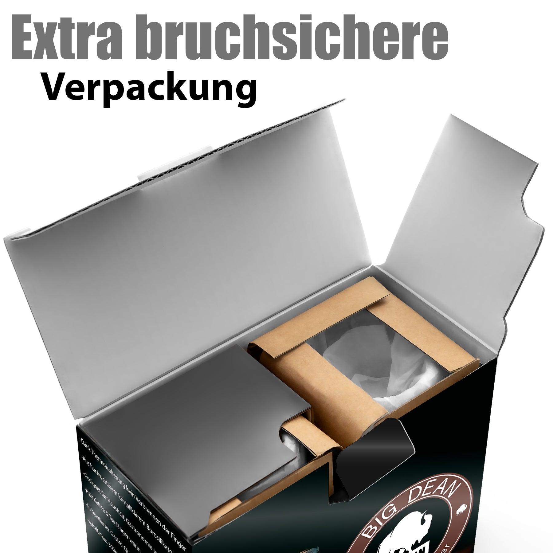 BigDean Küche & Vorrat Latte Macchiato Gläser 350ml 6er doppelwandig