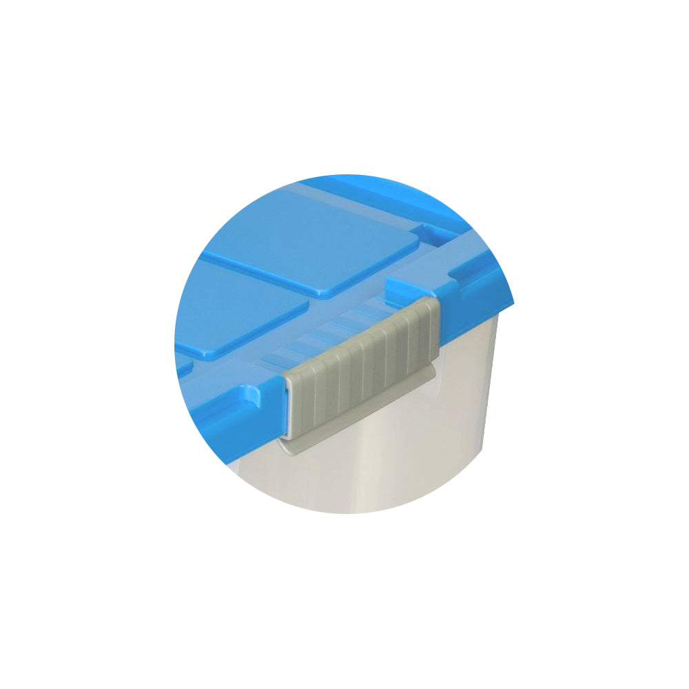 BigDean Eurobox 60x40x32,5 cm Azurblau Box Deckel Rollen 4er Set