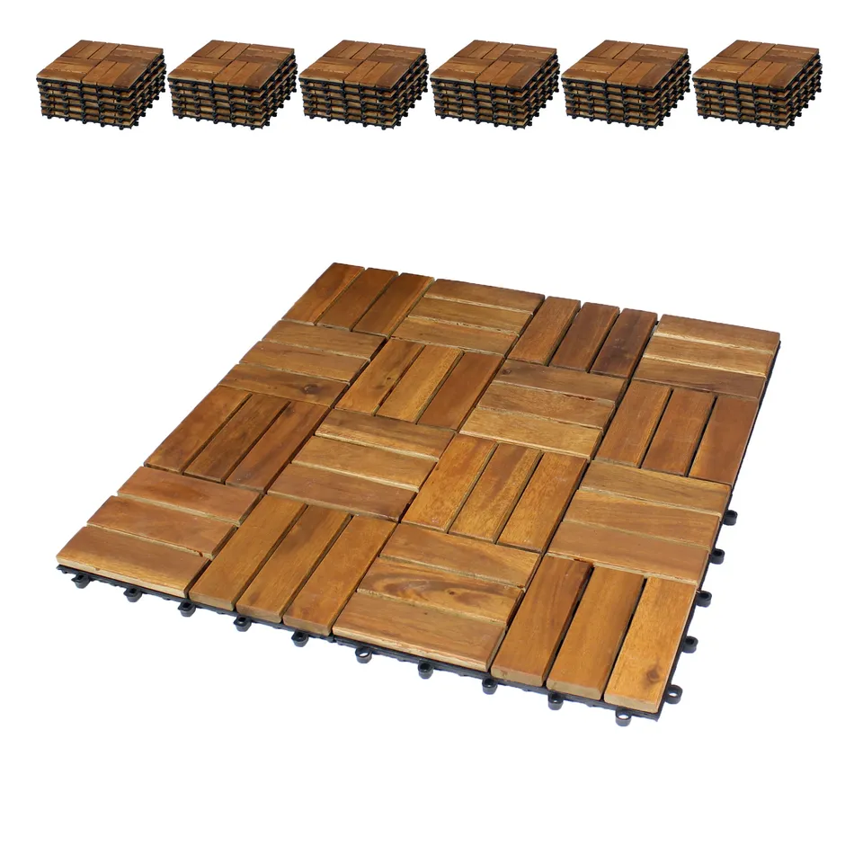 BigDean Holzfliesen Akazie 30x30 66er Pack 6 qm