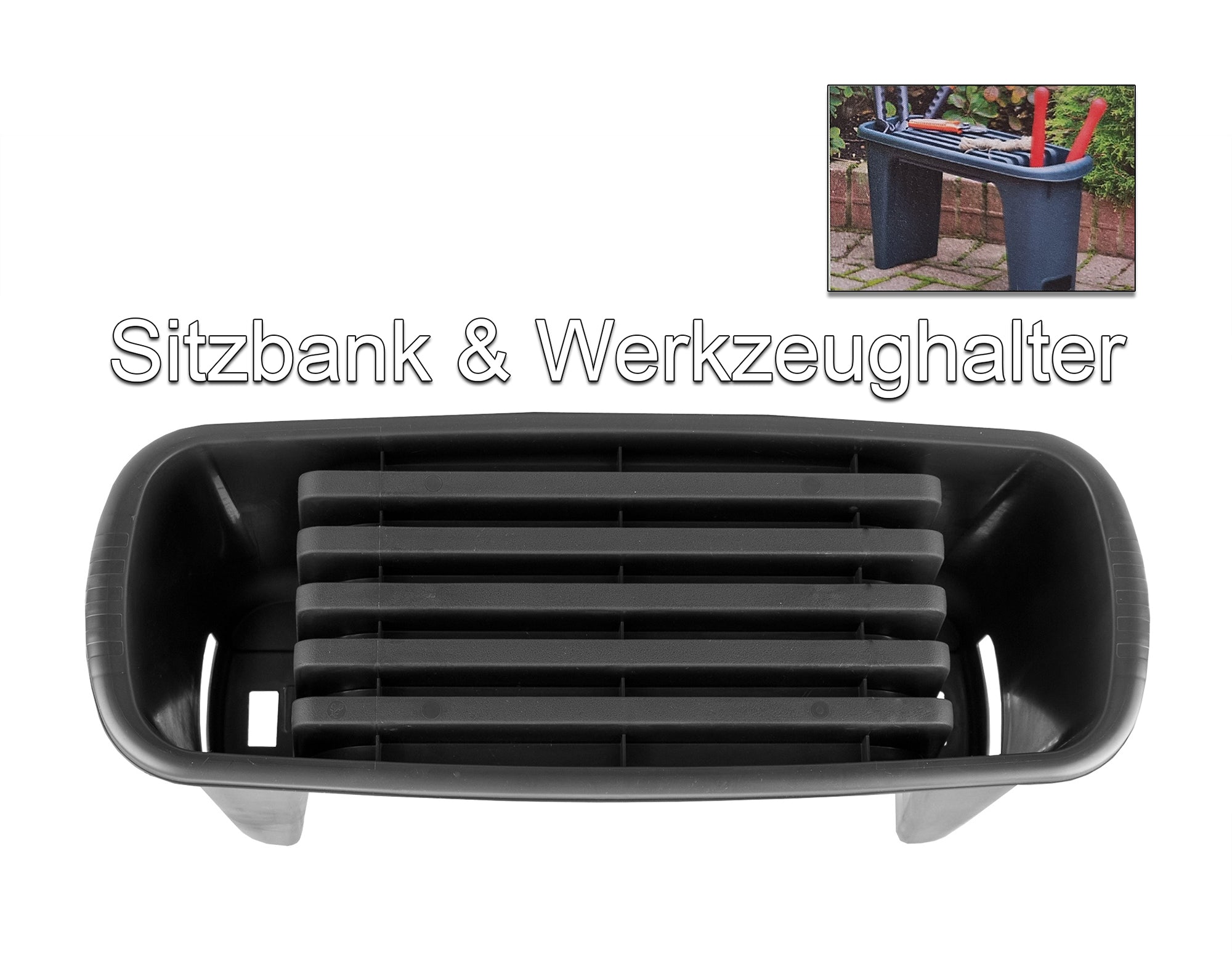 BigDean Kniebank Gartenbank mit Polster Grau