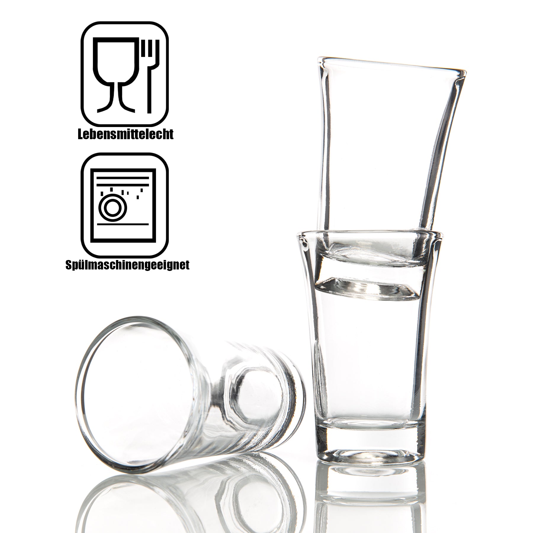 BigDean Schnapsgläser Glas 4cl 12 Stück Gastro Spülmaschinenfest