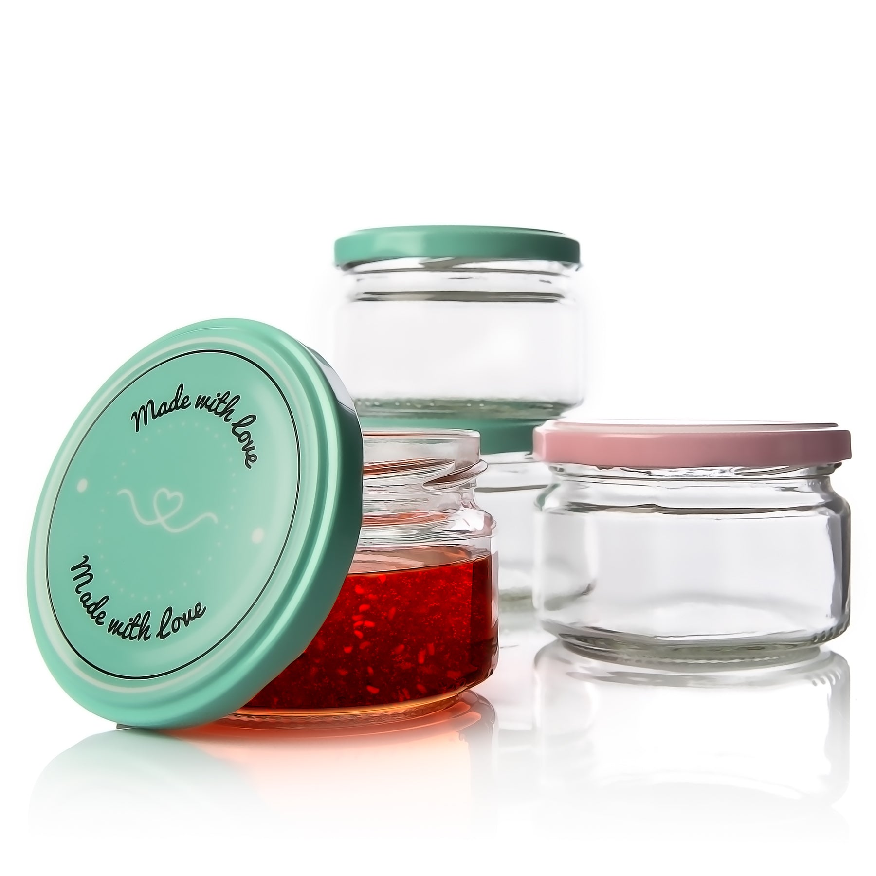 BigDean Küche & Vorrat Einmachgläser 250ml 12er Set Rosa