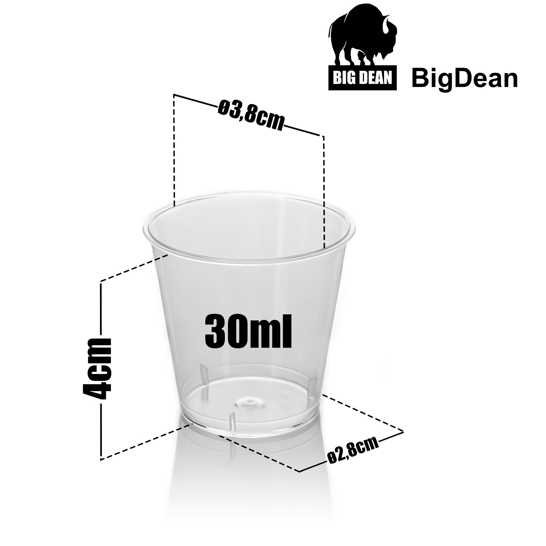 BigDean Küche Schnapsgläser Plastik 3cl Transparent 200 Stück