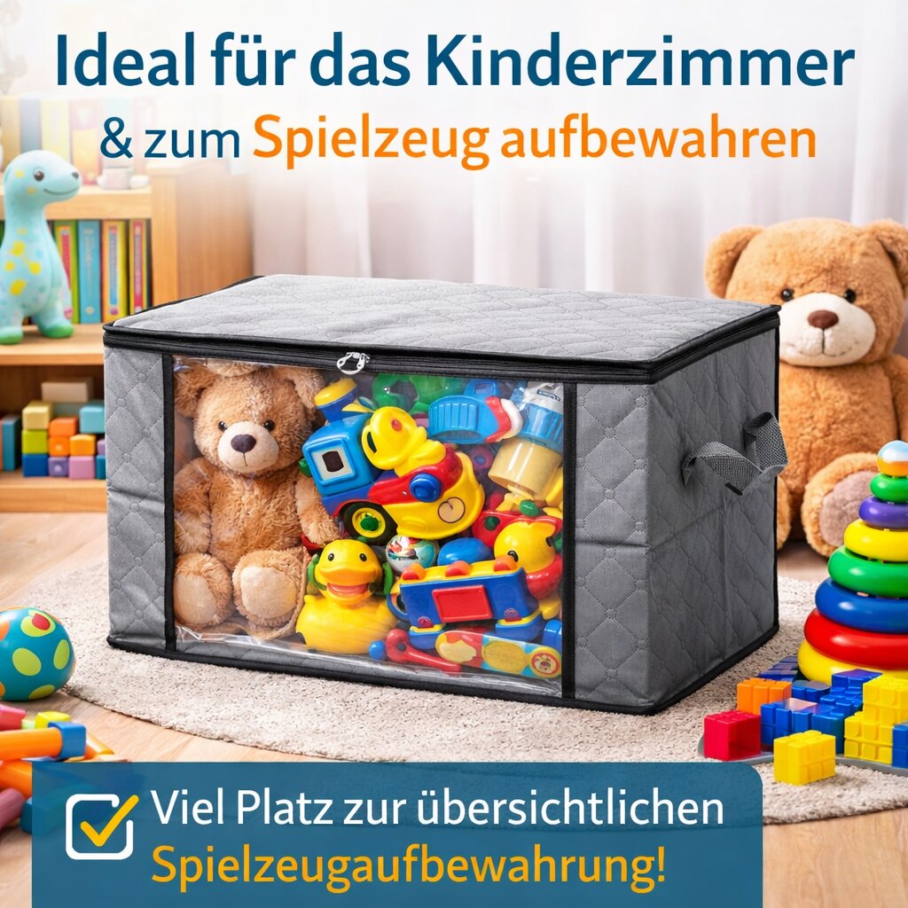 BigDean Aufbewahrungstaschen 90L Sichtfenster 6 Stück