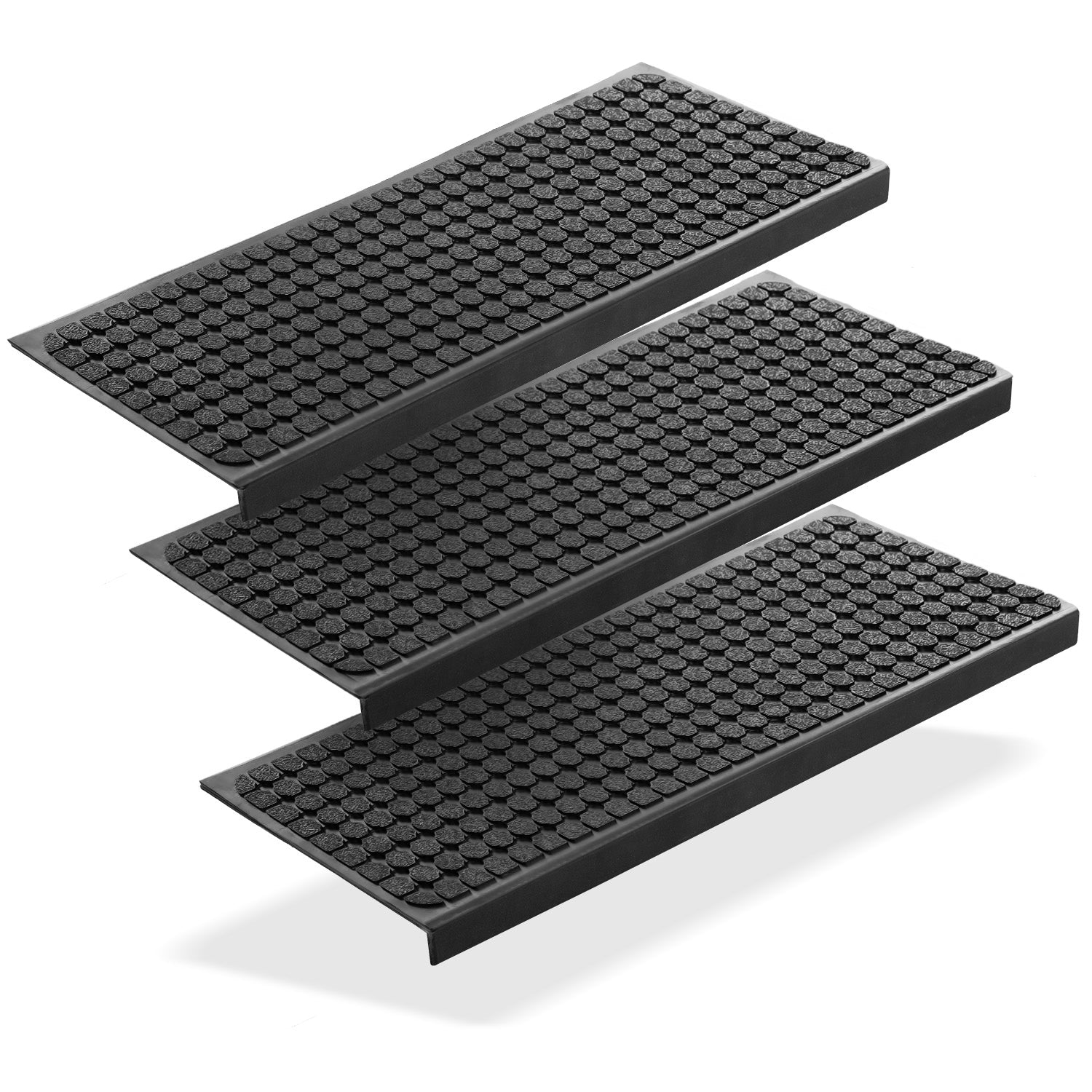 BigDean Stufenmatten Gummi 75x25 3er-Set Outdoor
