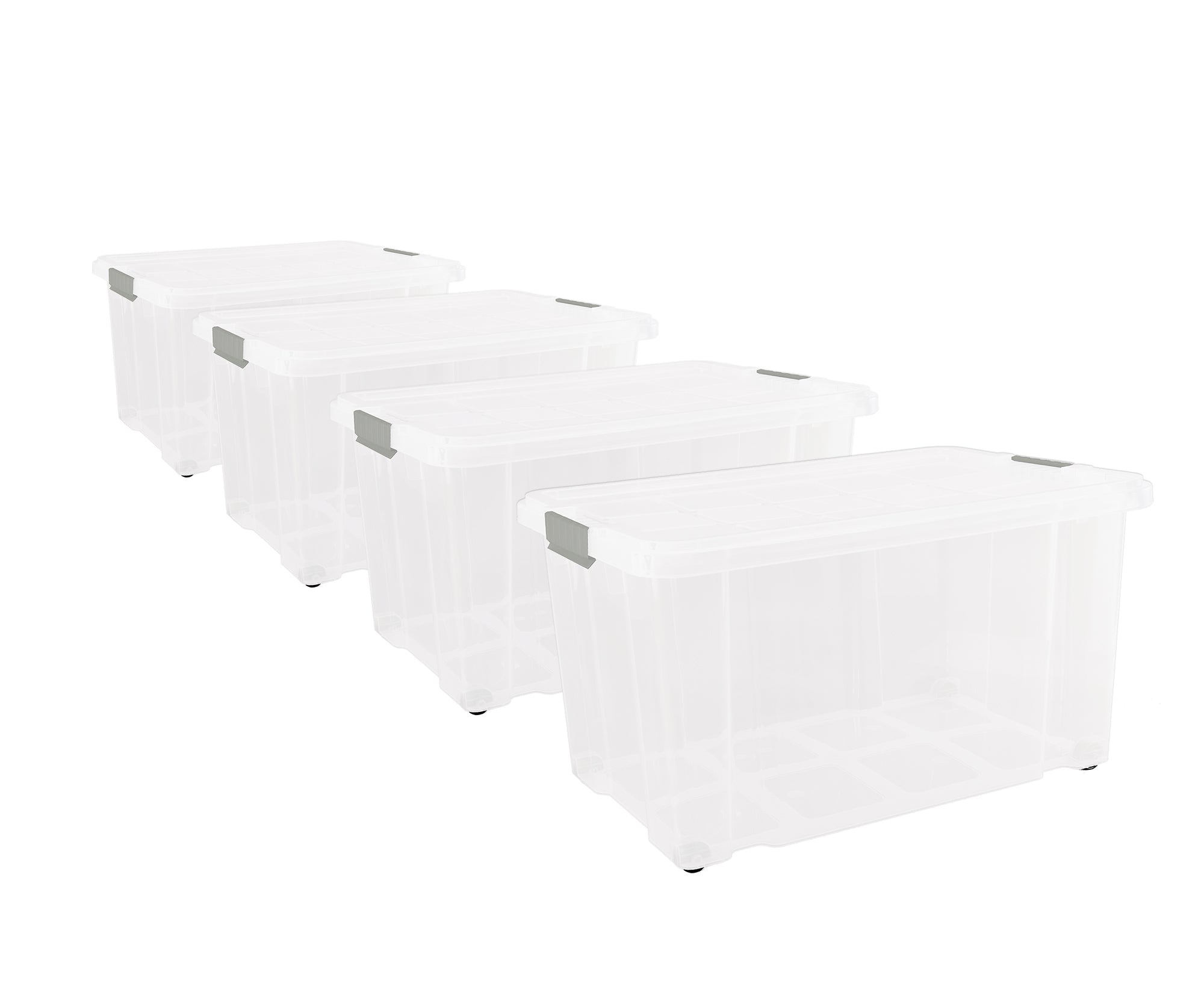 BigDean Eurobox Deckel Rollen 60x40x33 4er Set transparent