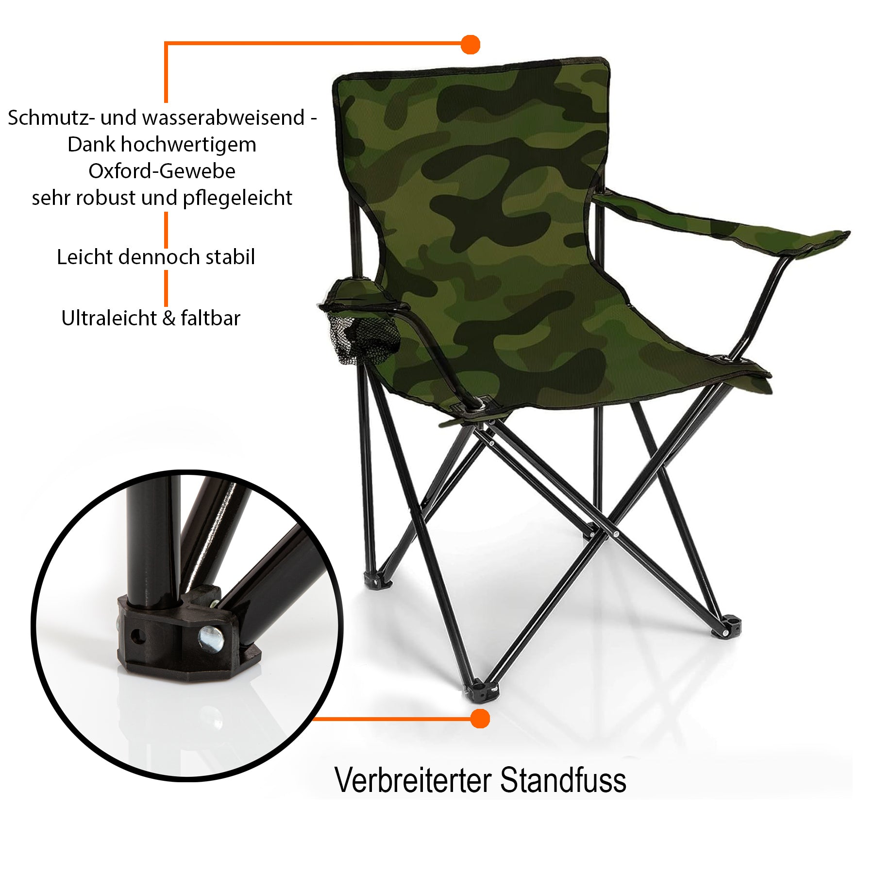 BigDean Campingtisch mit Stühlen Camping Set camouflage faltbar