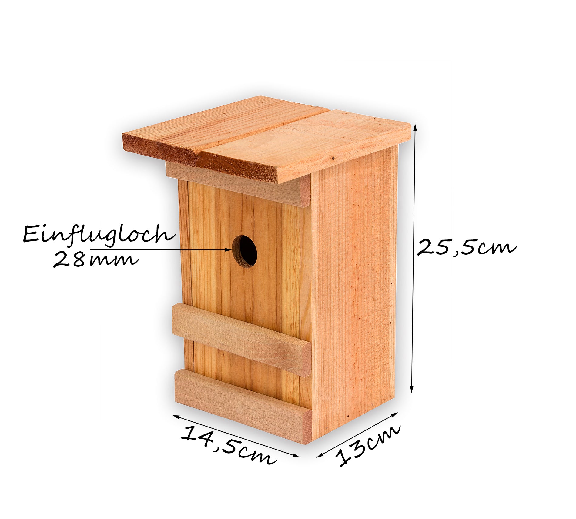 BigDean Garten Nistkasten 2er Massivholz 28mm braun