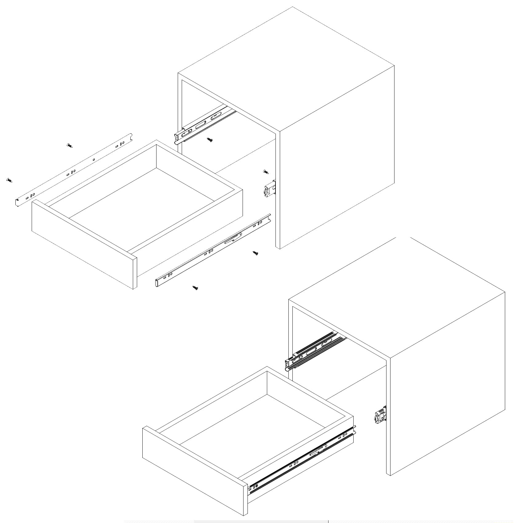 BigDean Schubladenschienen 450mm Softclose 4 Paar Stahl